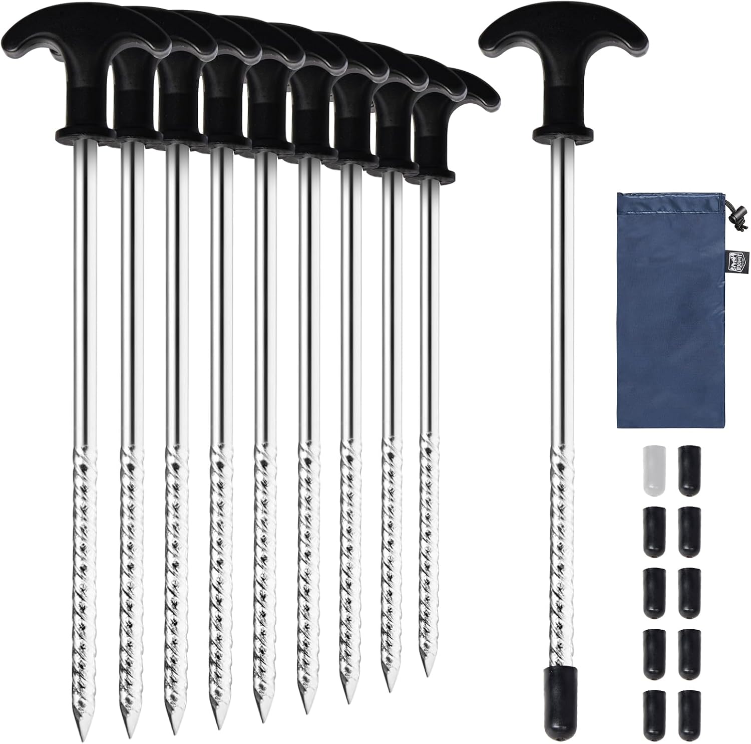 Detalle de TIMBER RIDGE 10 Pack Heavy-Duty Tent Pegs (20.5cm) for Hard Ground