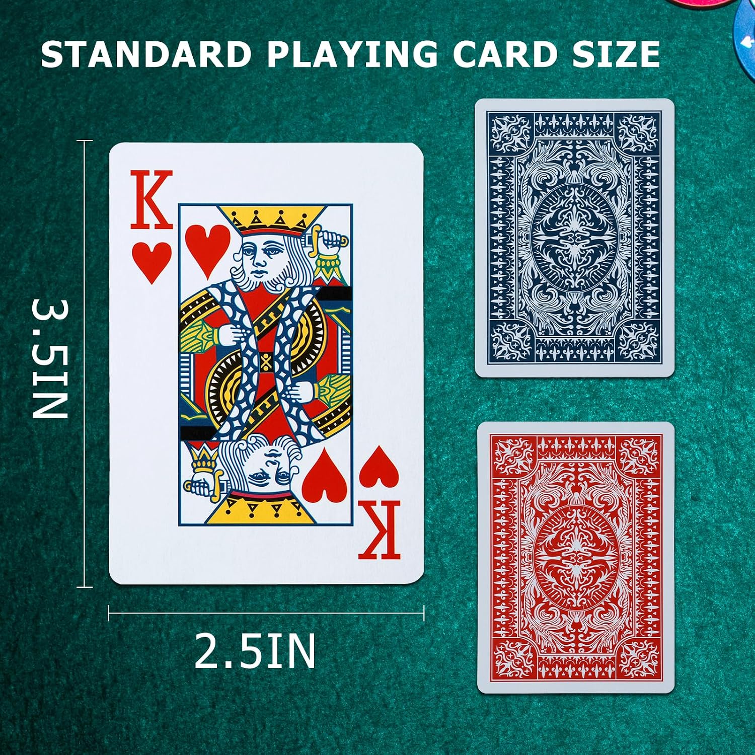 Detalle de FURWEY 12-Pack Playing Cards with Red/Blue Backs – Large Print, Standard Index