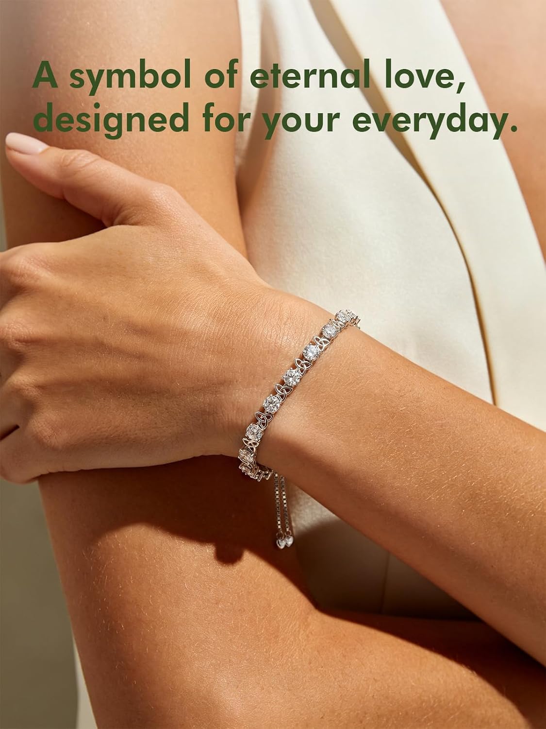 Detalle 2 de MystiqueMark Moissanite Tennis Bracelet, 925 Sterling Silver