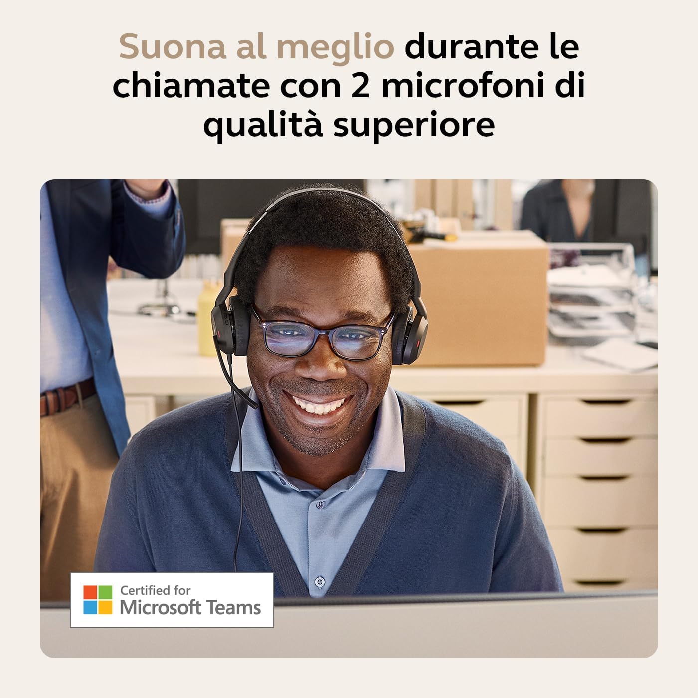 Detalle 2 de Jabra Evolve2 55 Cuffie Wireless 130 g