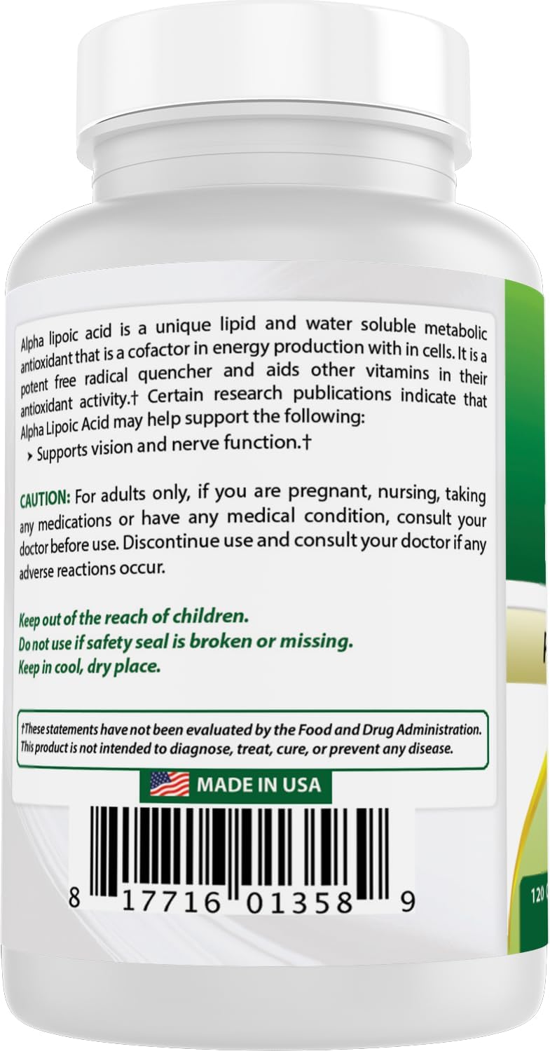 Detalle de Best Naturals Alpha Lipoic Acid Capsules 300 mg