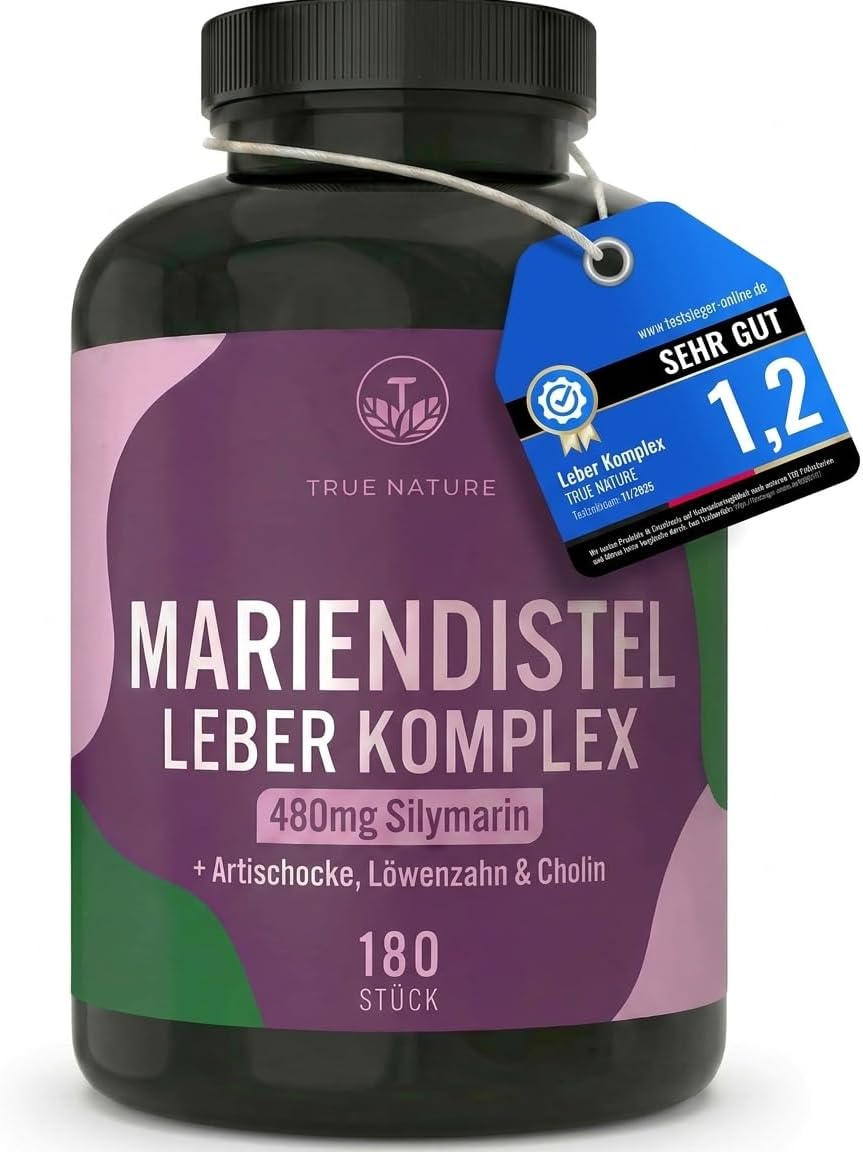 Detalle de Leber Komplex – 180 Kapseln (90 Tage) mit Mariendistel, Artischocke, Löwenzahn & Cholin – TRUE NATURE