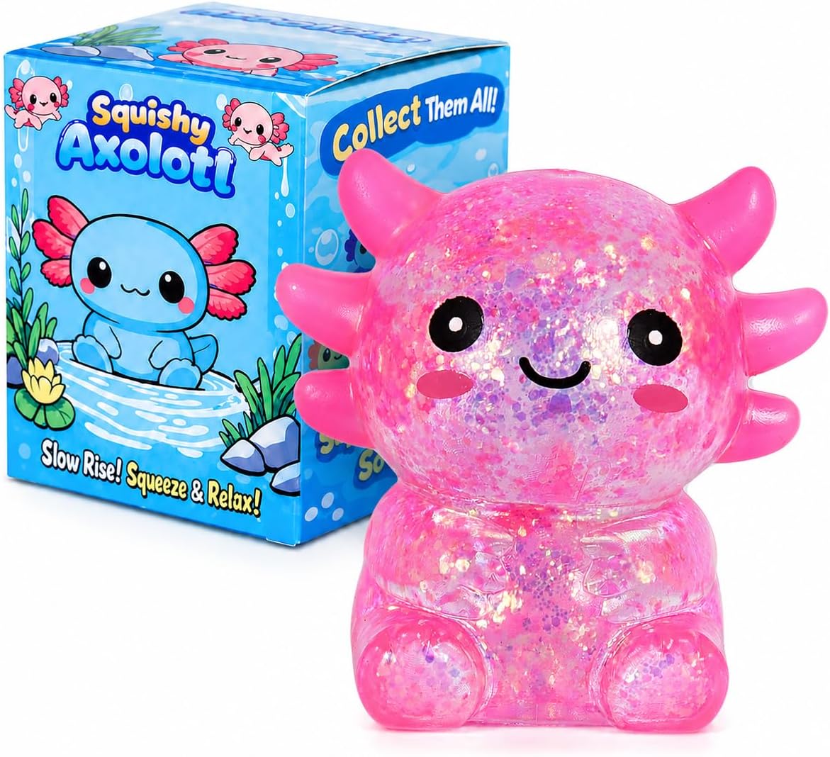Detalle de Axolotl Squishy Stress Ball: Soft TPR Slow Rising Seated Axolotl Toy