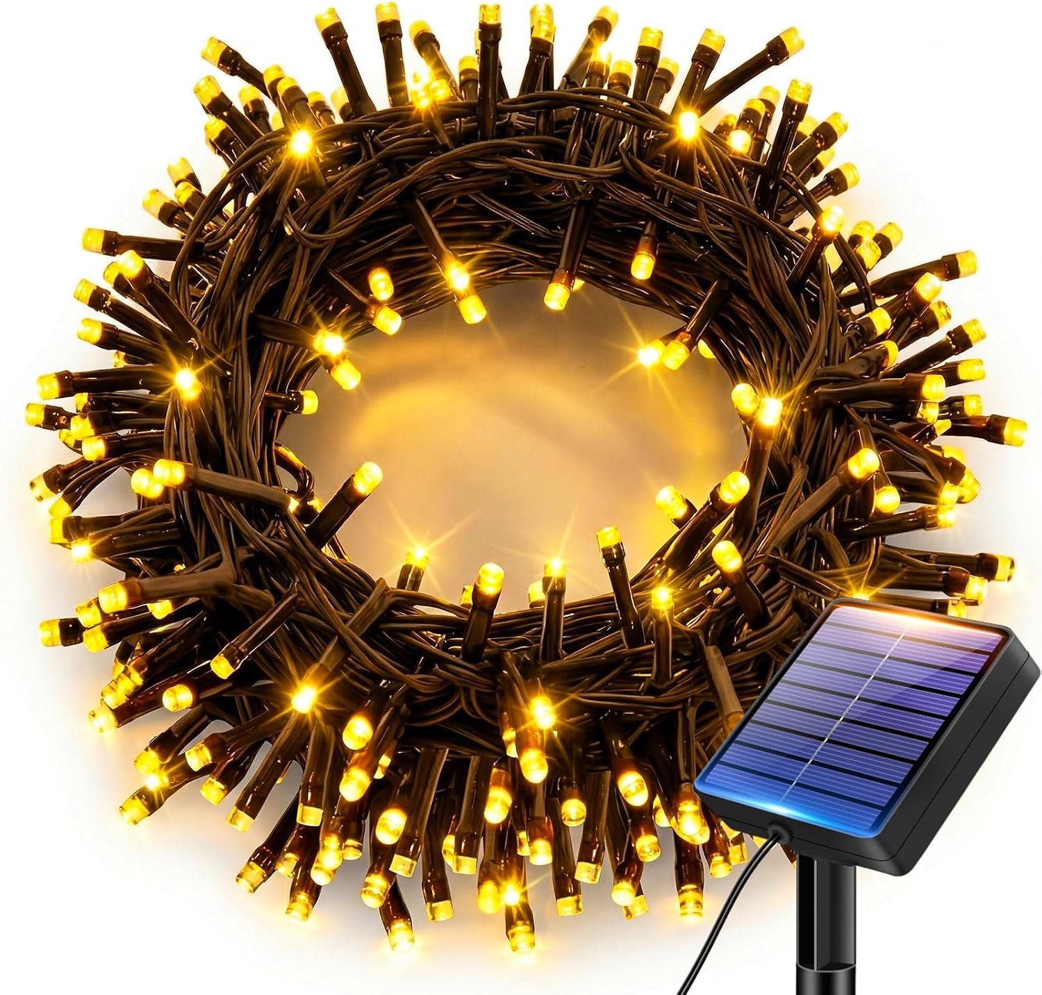 Detalle de Bitjam 6M 60 LED Solar-Lichterkette Outdoor – IP65, 8 Modi, wasserdicht und wetterfest