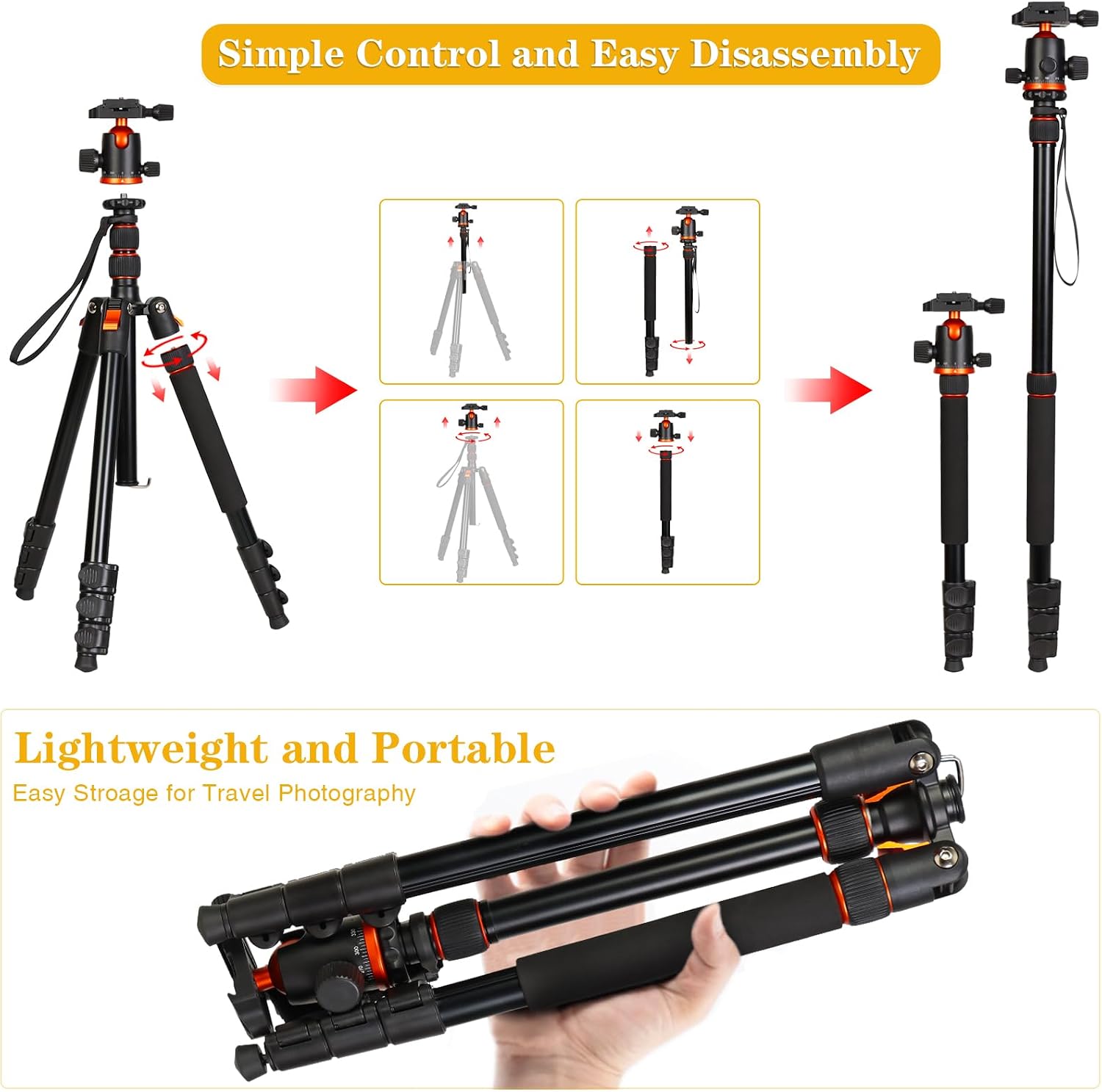 Detalle de LINKCOOL tripod monopod combo 70 inch