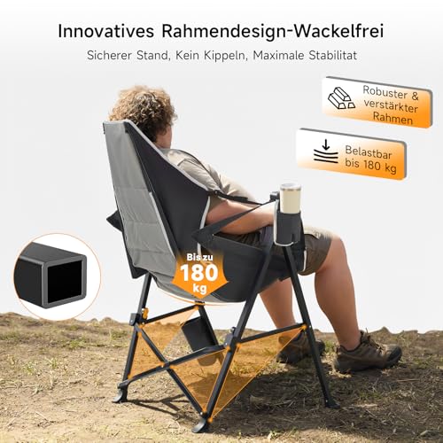 Detalle de DriveMo Campingstuhl Faltbar – Stabil, wandelbar und flexibel für Outdoor-Spaß