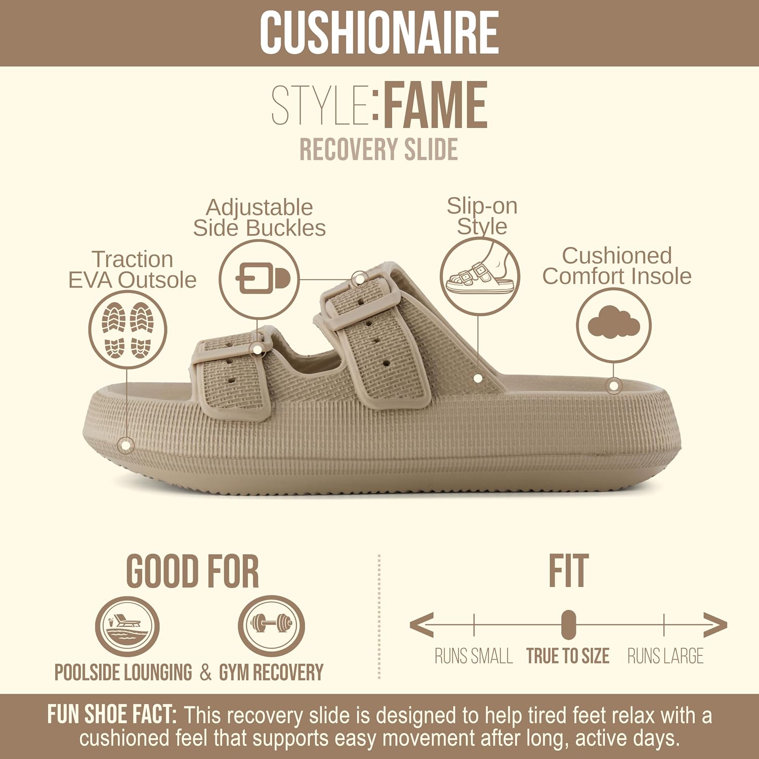Detalle 2 de CUSHIONAIRE Fame Pillow Recovery Sandals for Women