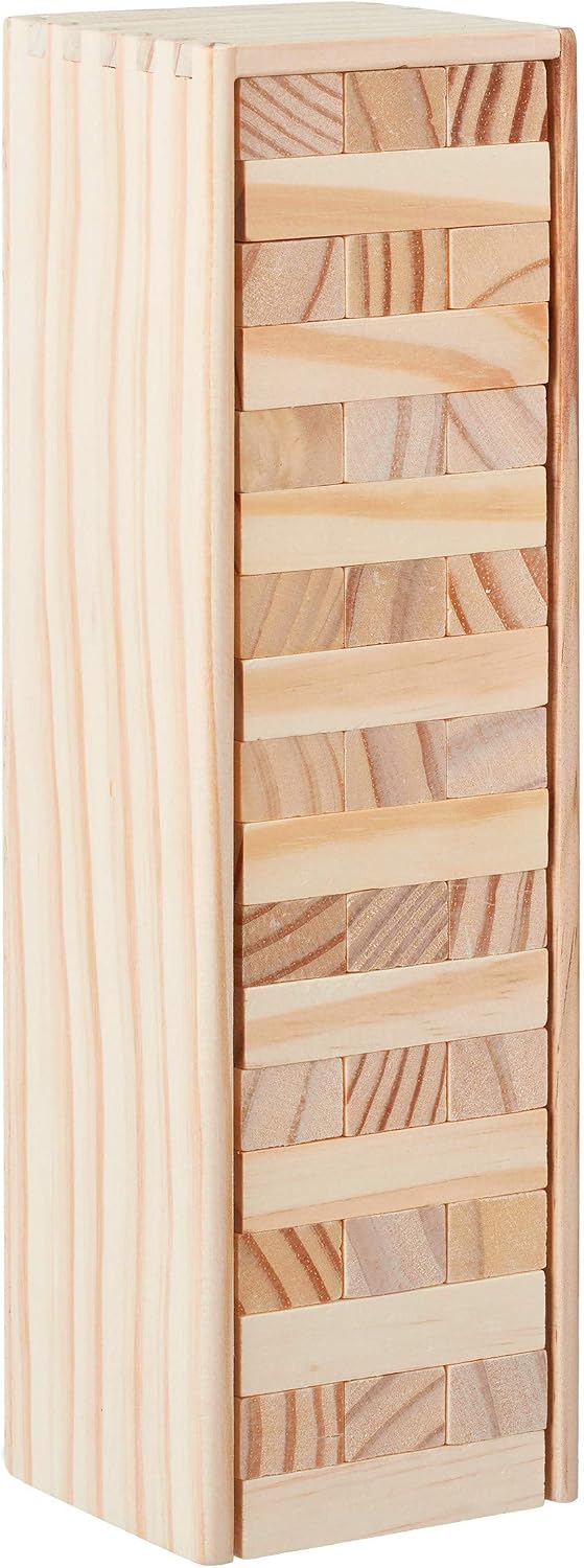 Relaxdays Juego Torre de Madera 54 bloques