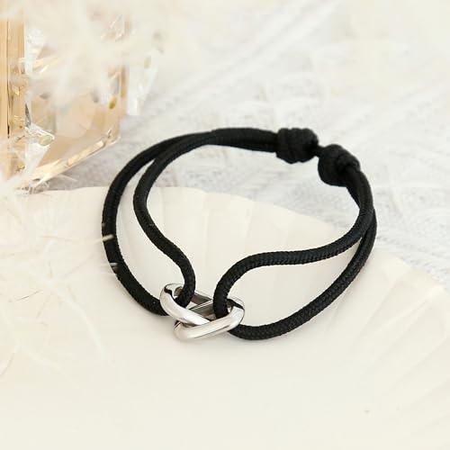 Detalle de Unity by Made by Nami: Bracelet Homme en Corde et Acier Inoxydable, Réglable et Étanche