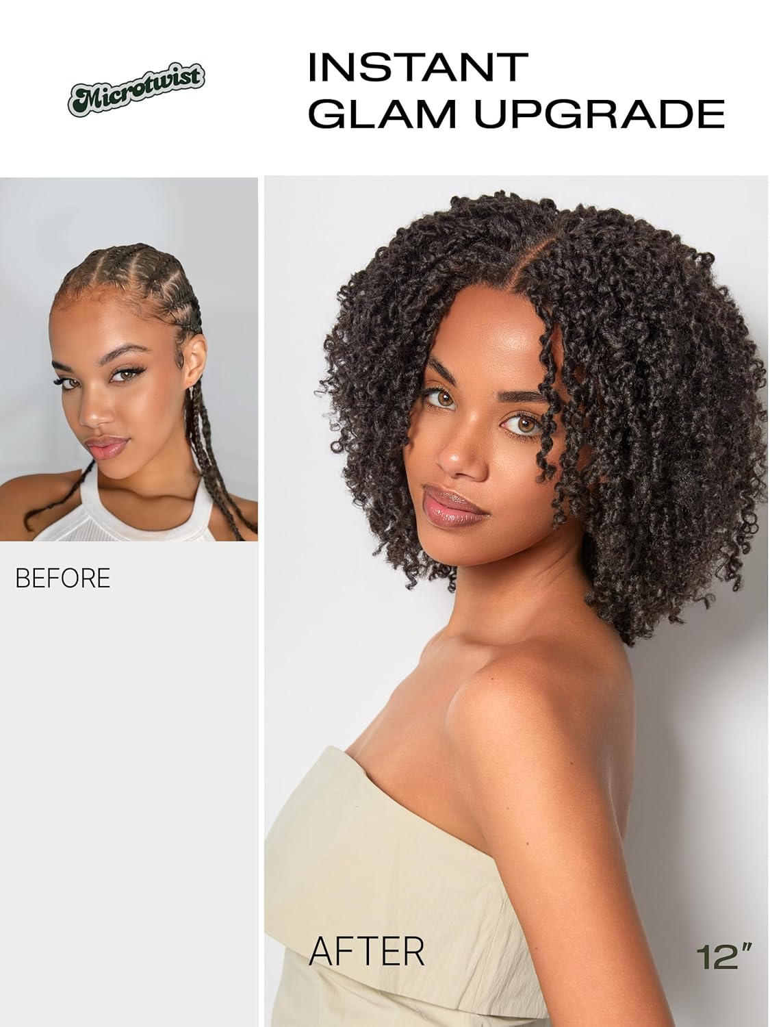 Thumbnail 2 de Frodio Veralux Fiber 12'' 11X4 HD Lace Frontal Wig — 200% Density, Glueless, Micro Twist Curly with Fluffy Hairs