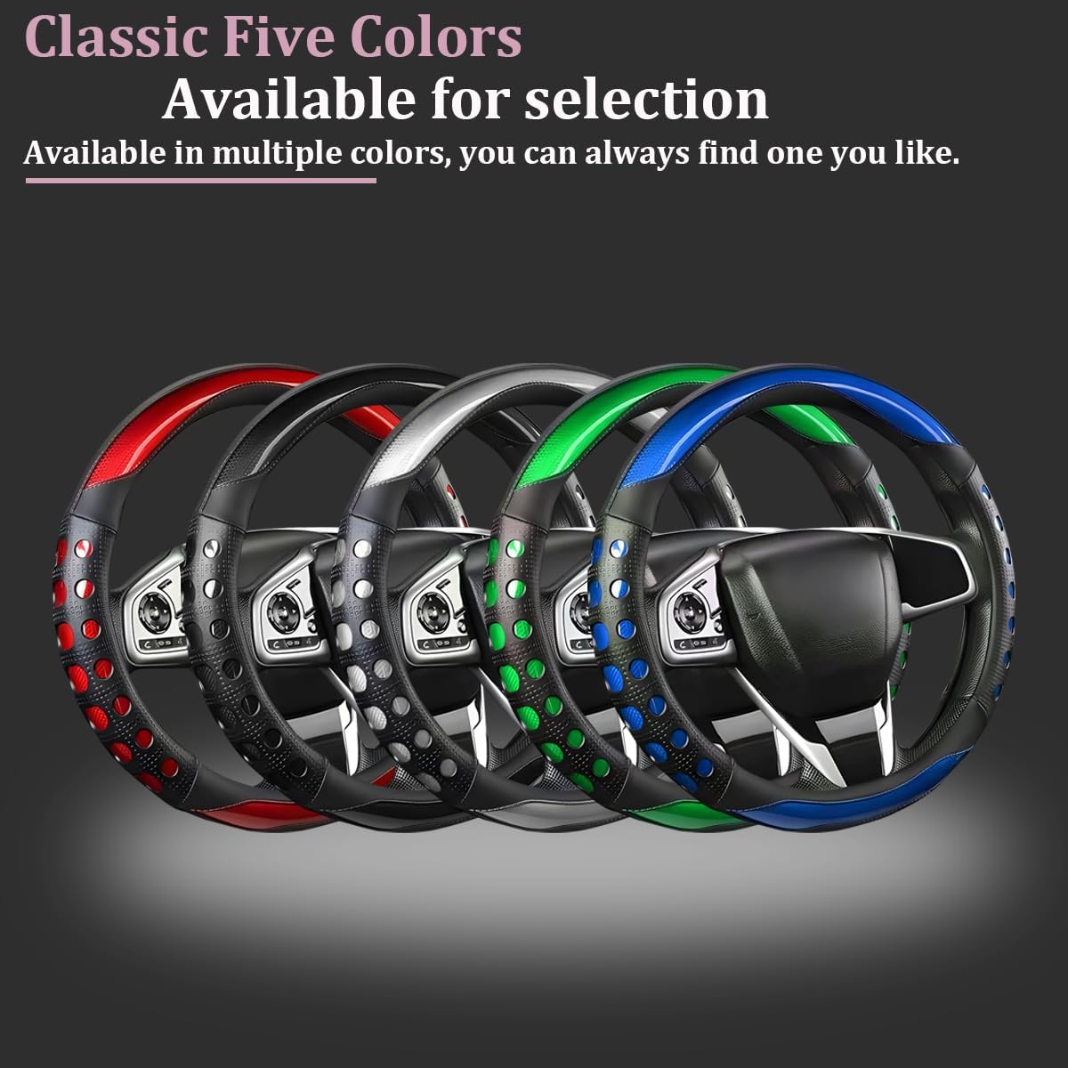 Detalle de ANFTDCO Steering Wheel Cover, 15-Inch