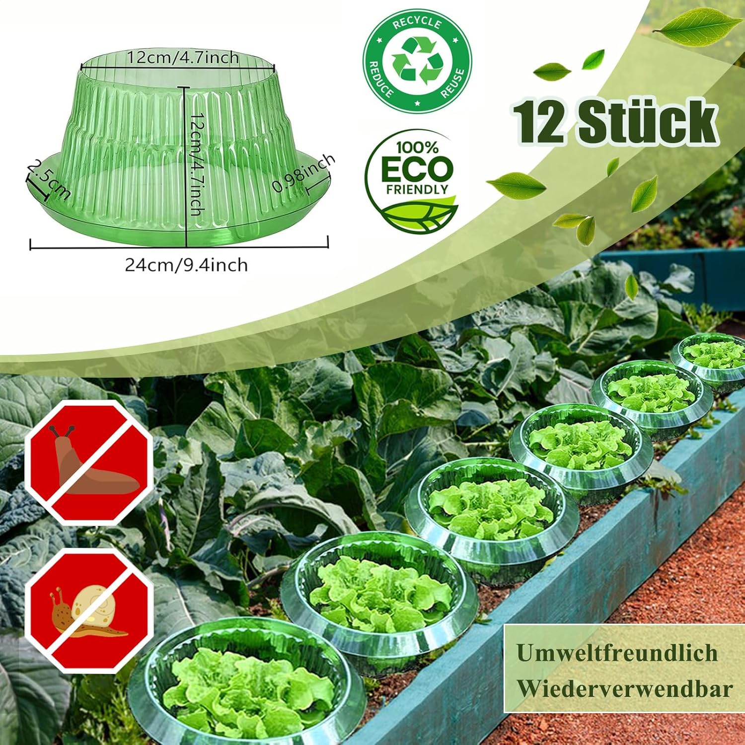 Thumbnail 5 de CYYMNA Lot de 12 collerettes anti-limaces : protection sans produits chimiques pour vos plantes