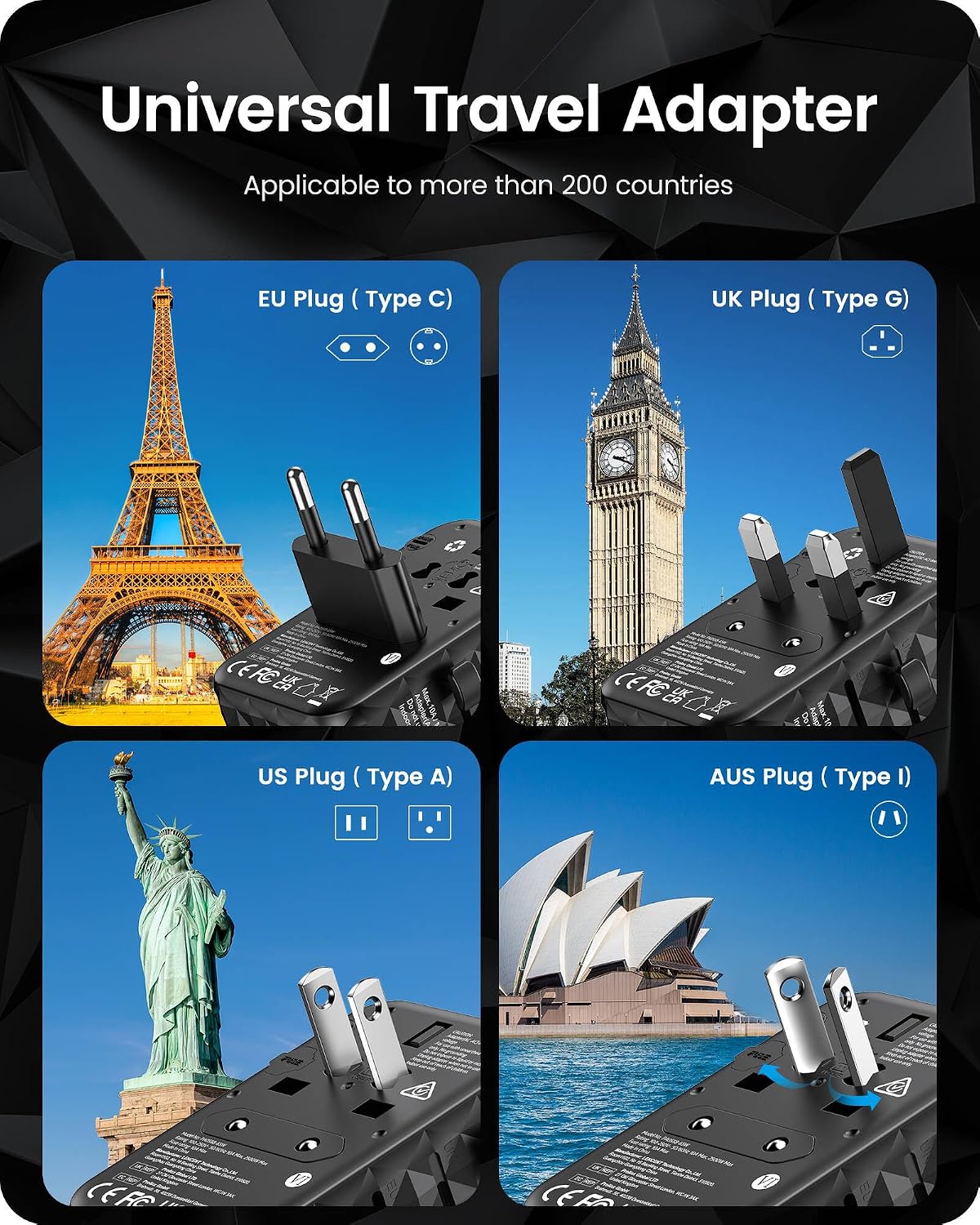 Thumbnail 1 de LENCENT Adaptador de Viaje Internacional 65W