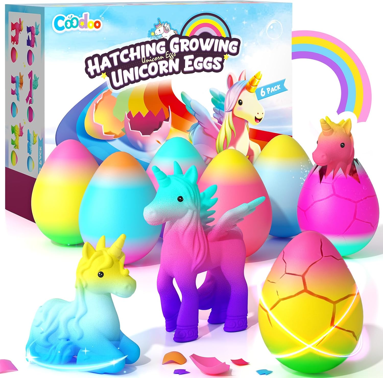 Detalle de Einhorn Schlüpft Regenbogeneier 6er Set 🐣