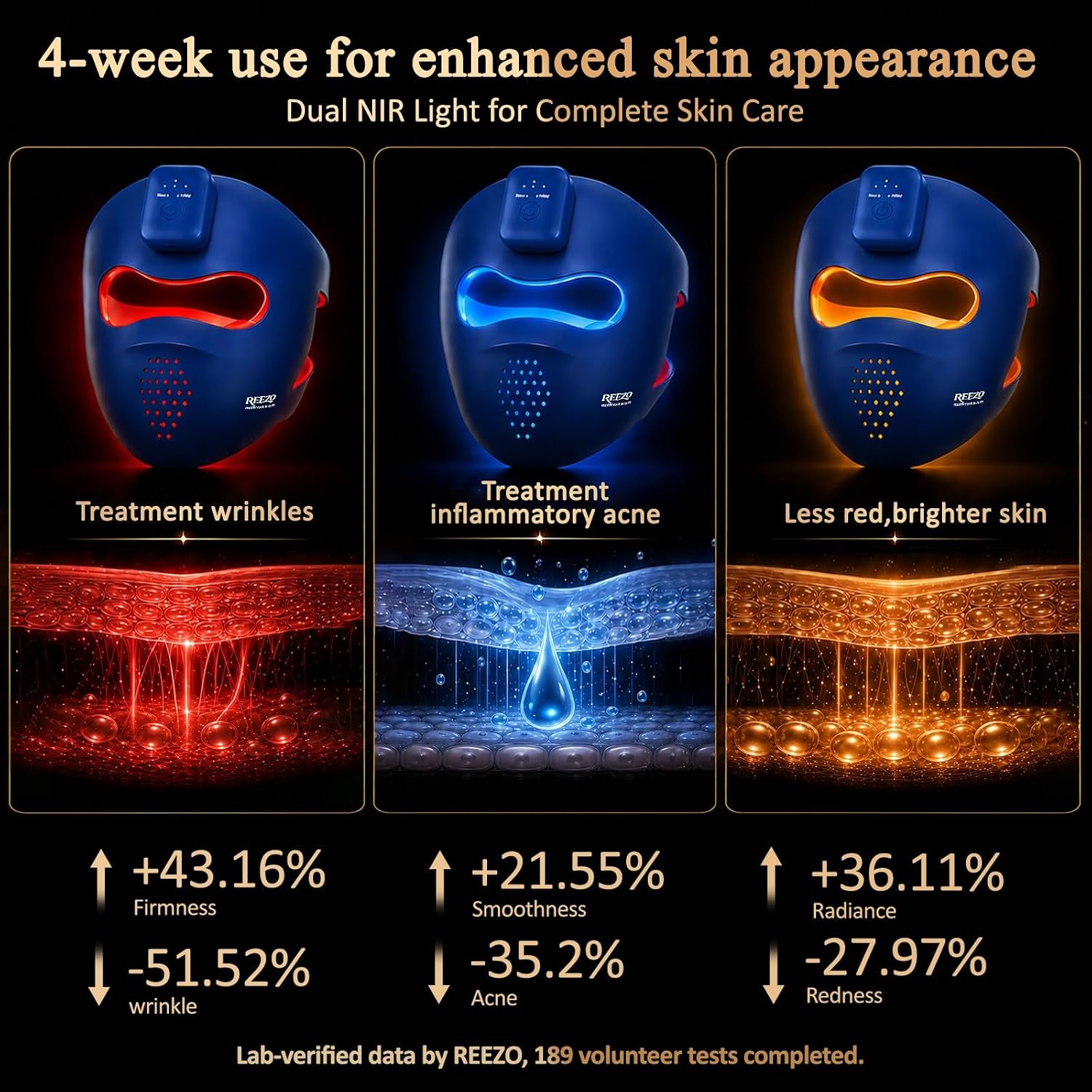 Detalle de REEZO Red Light Therapy Mask 4D