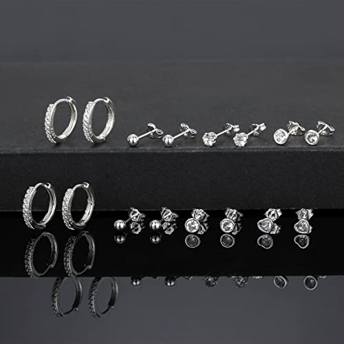 Thumbnail 5 de LOUMILEO Ohrstecker aus Sterlingsilber 925 – Set mit 4 Paaren (Cubic Zirkonia & Creolen)