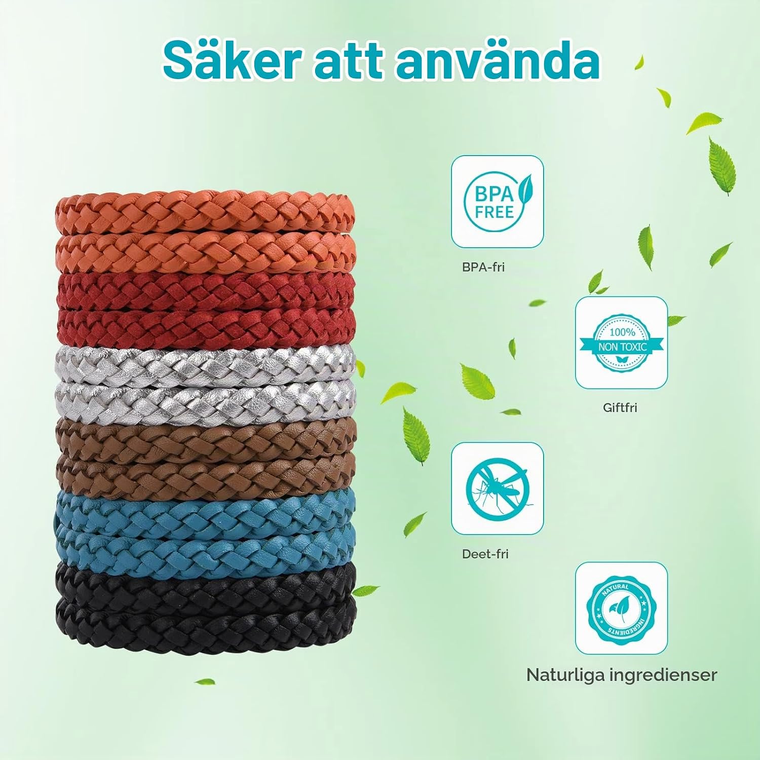 Thumbnail 4 de OSDUE myggarmband, 12-pack med justerbar och vattentät EVA-design