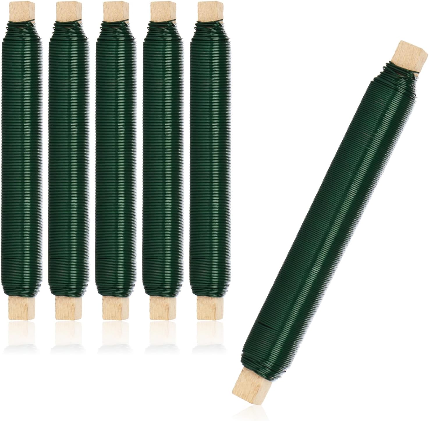 Thumbnail 6 de com-four 10x Blumenwickeldraht-Set (geglüht), Bindedraht auf Holzstab gewickelt, 0,65 mm, 1000 g