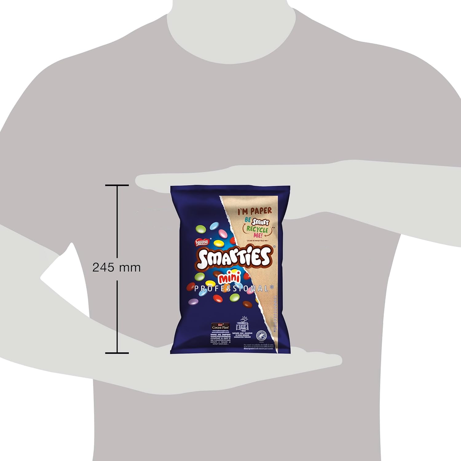 Detalle de SMARTIES Mini Mix-in – Kleine knusprige Pastillen mit Milchschokoladen-Geschmack, 500 g