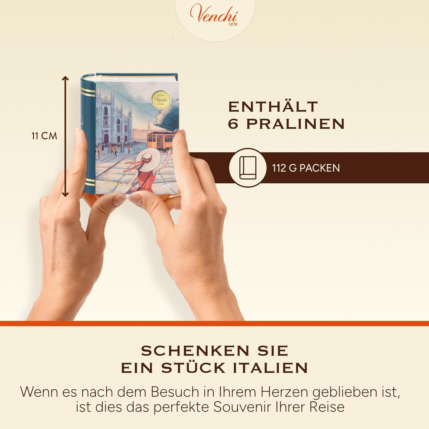 Thumbnail 4 de Venchi Mini-Buch in Metall-Dose „Mailand“ mit Chocoviar-Pralinen, 112 g (glutenfrei)