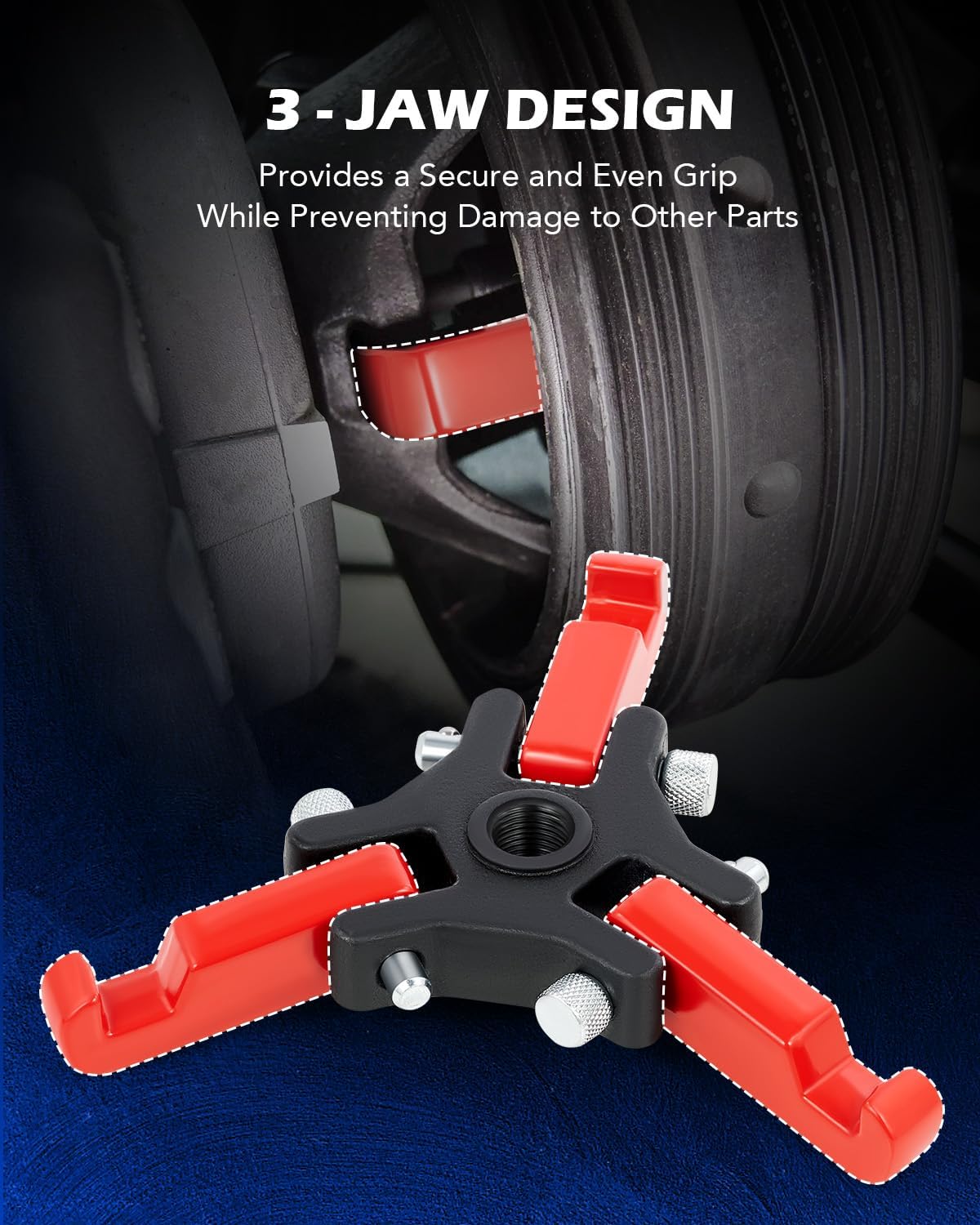 Detalle de Orion Motor Tech Harmonic Balancer Puller Kit — Adjustable 3-Jaw Set for Quick, Safe Removal