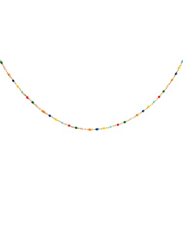 Detalle de Collar Dots Colors Enamel de SINGULARU – Plata de Ley 925 con acabado oro 18K (35 cm + 5 cm de alargador)