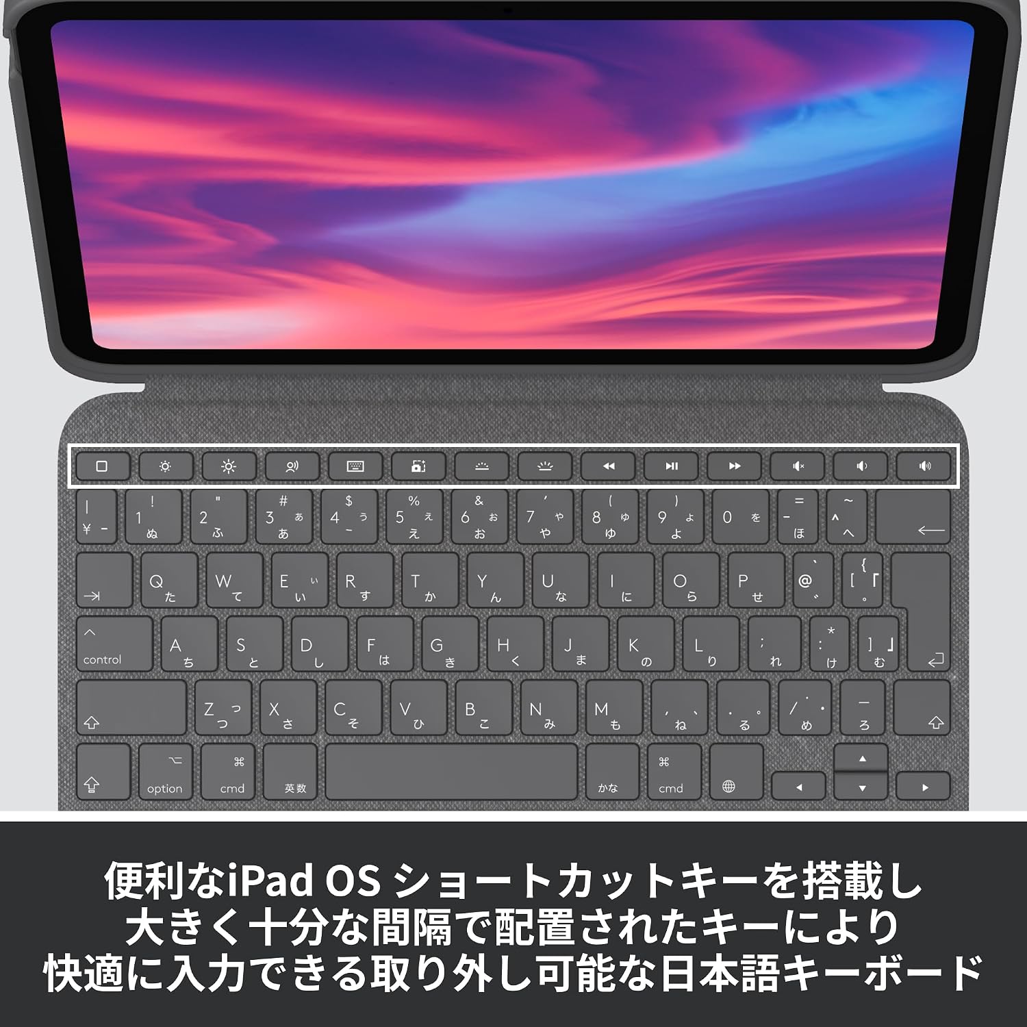 Detalle de ロジクール Combo Touch iK1059GRA iPad用キーボードケース、トラックパッド・バックライト搭載