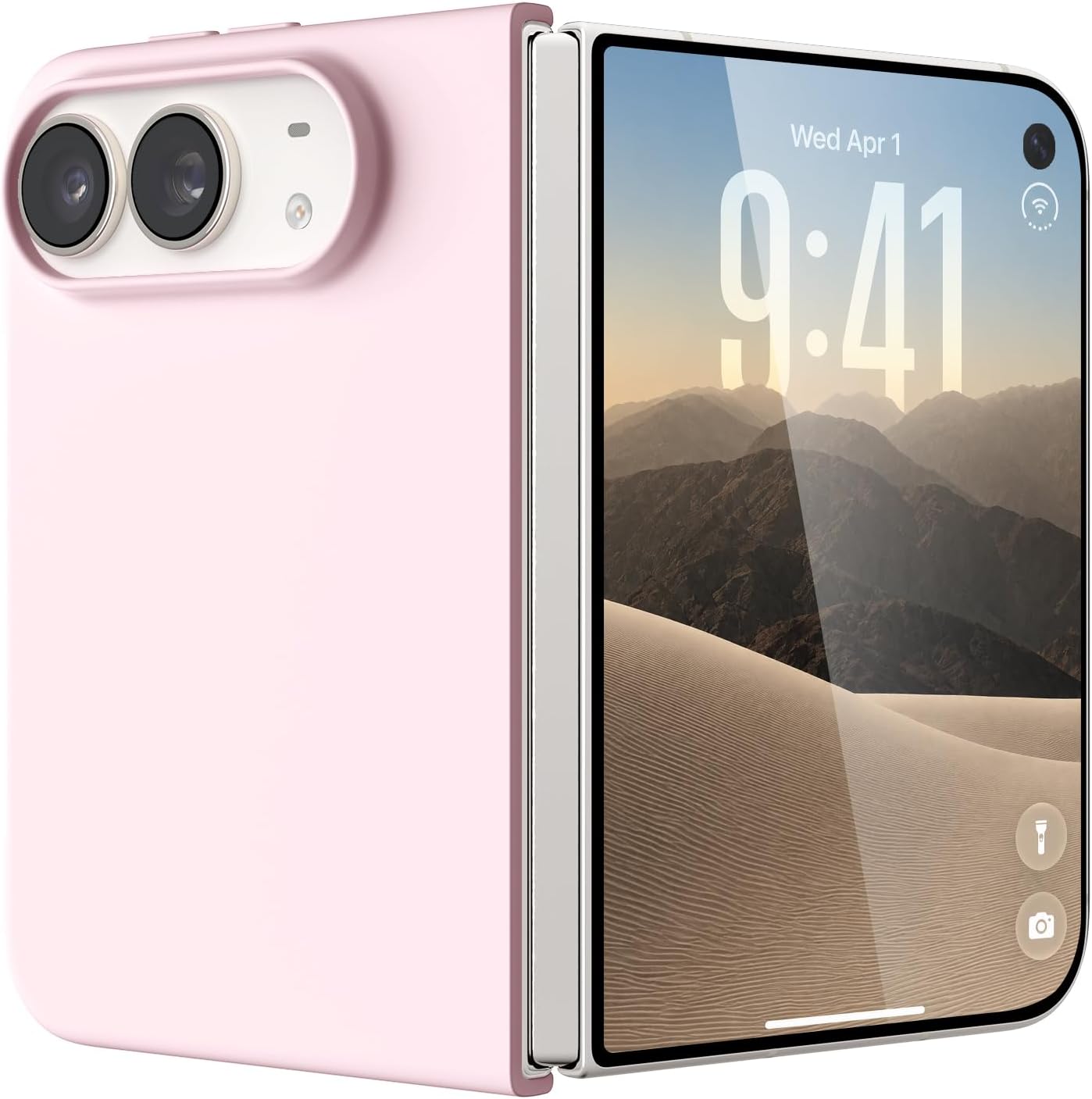 Detalle de ORNARTO iPhone Duo Case, Chalk Pink Liquid Silicone with Magnetic Design