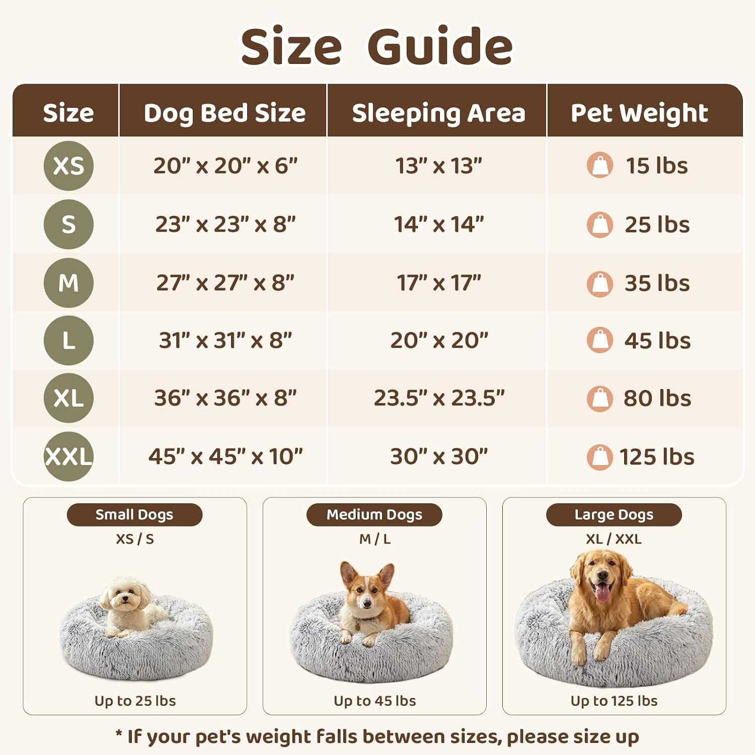 Thumbnail 6 de JOLLYVOGUE Dog & Cat Donut Bed (23") for Calming Anti-Anxiety Comfort