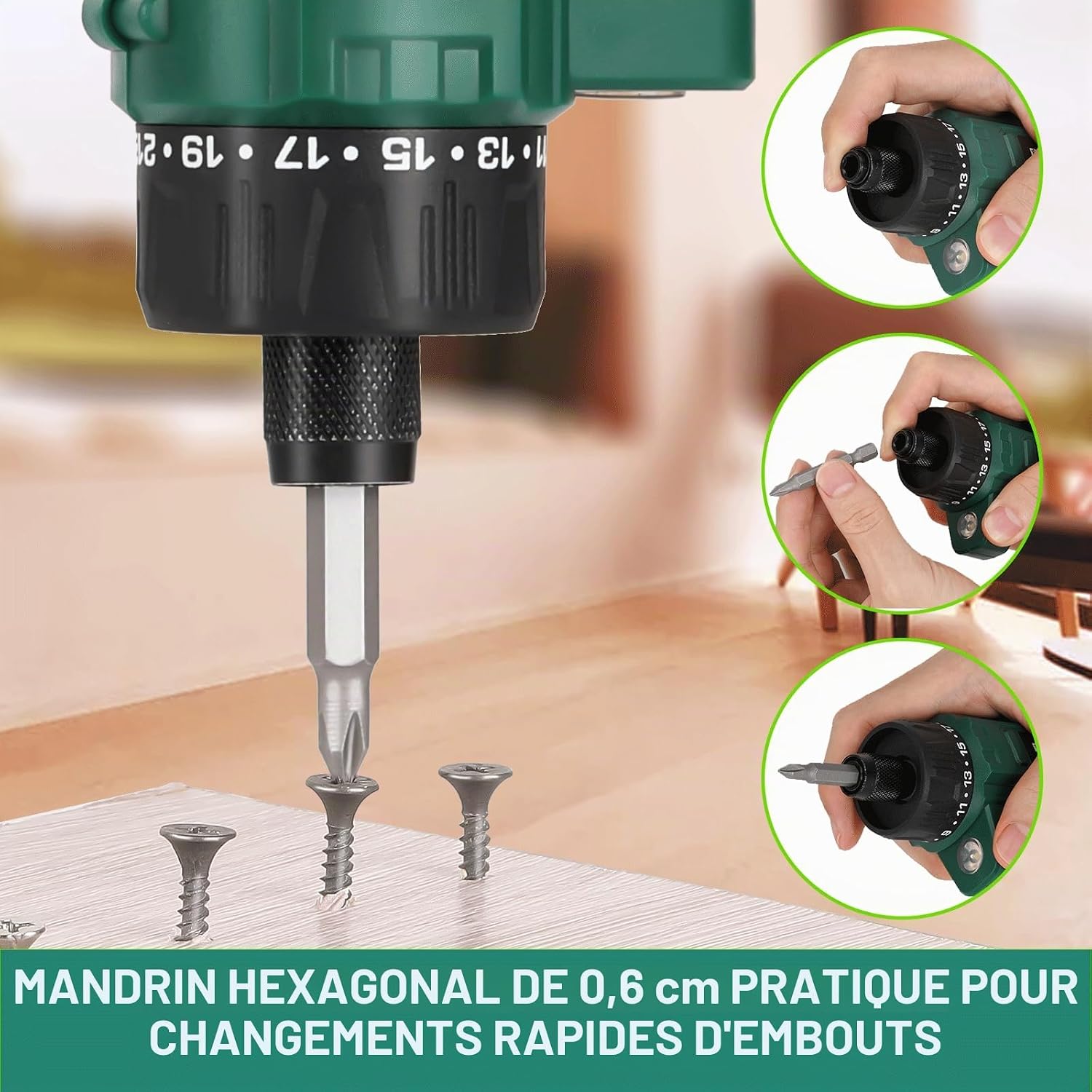 Thumbnail 4 de POSENPRO PCCS54GV - 2 accuschroevendraaier, 8 V, 10 Nm en 82 accessoires