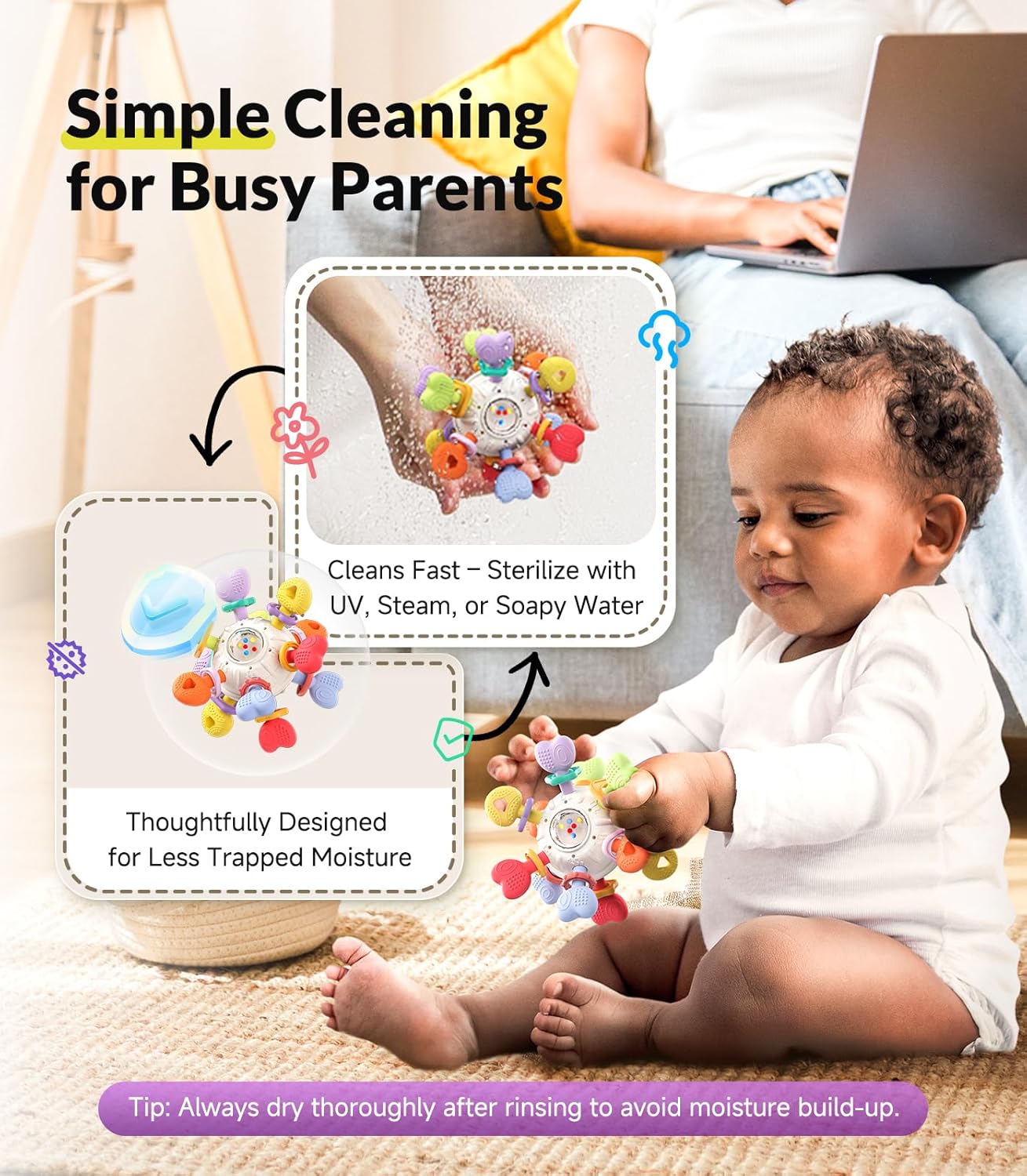 Thumbnail 3 de Baby Silicone Teething Toy 0-12 months