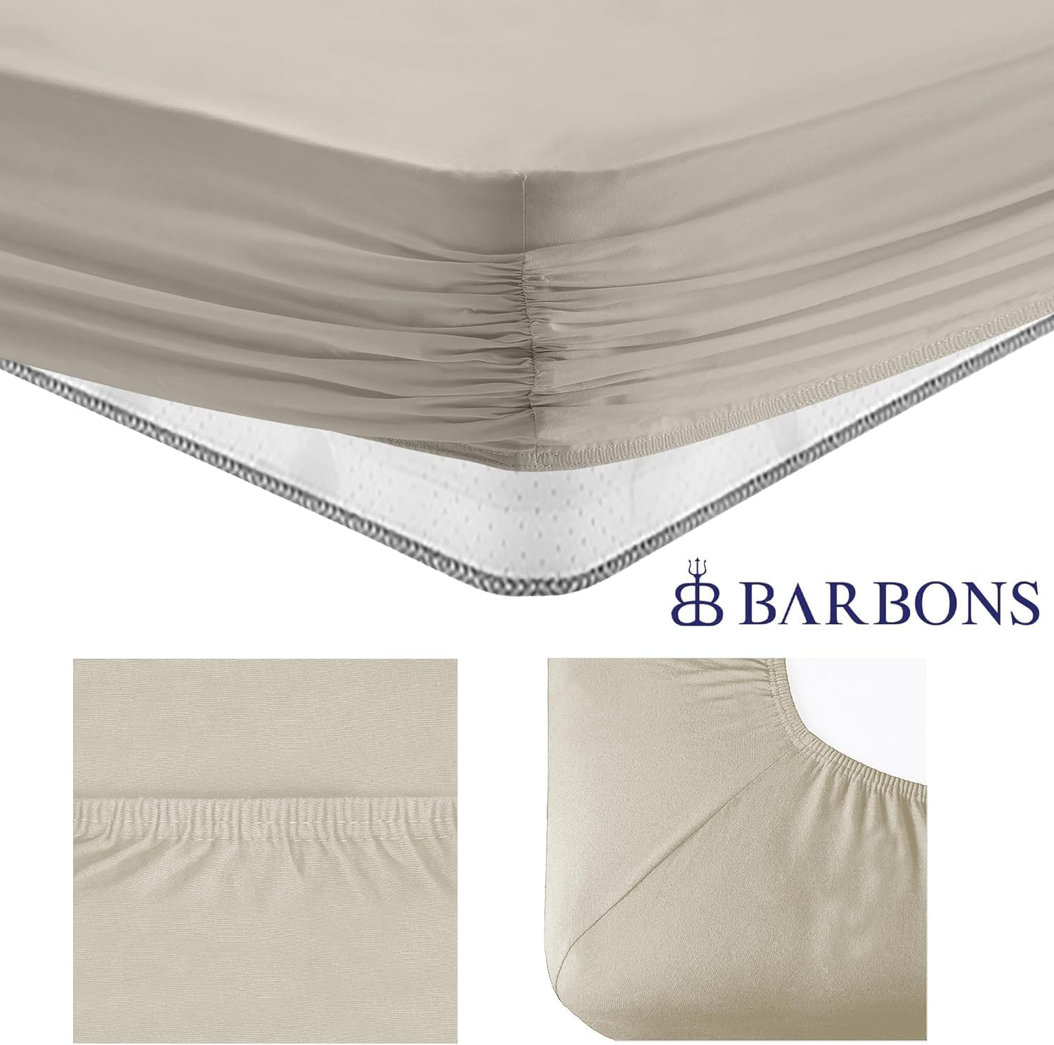 Detalle 2 de BARBONS Spannbettlaken 180x200cm Sand