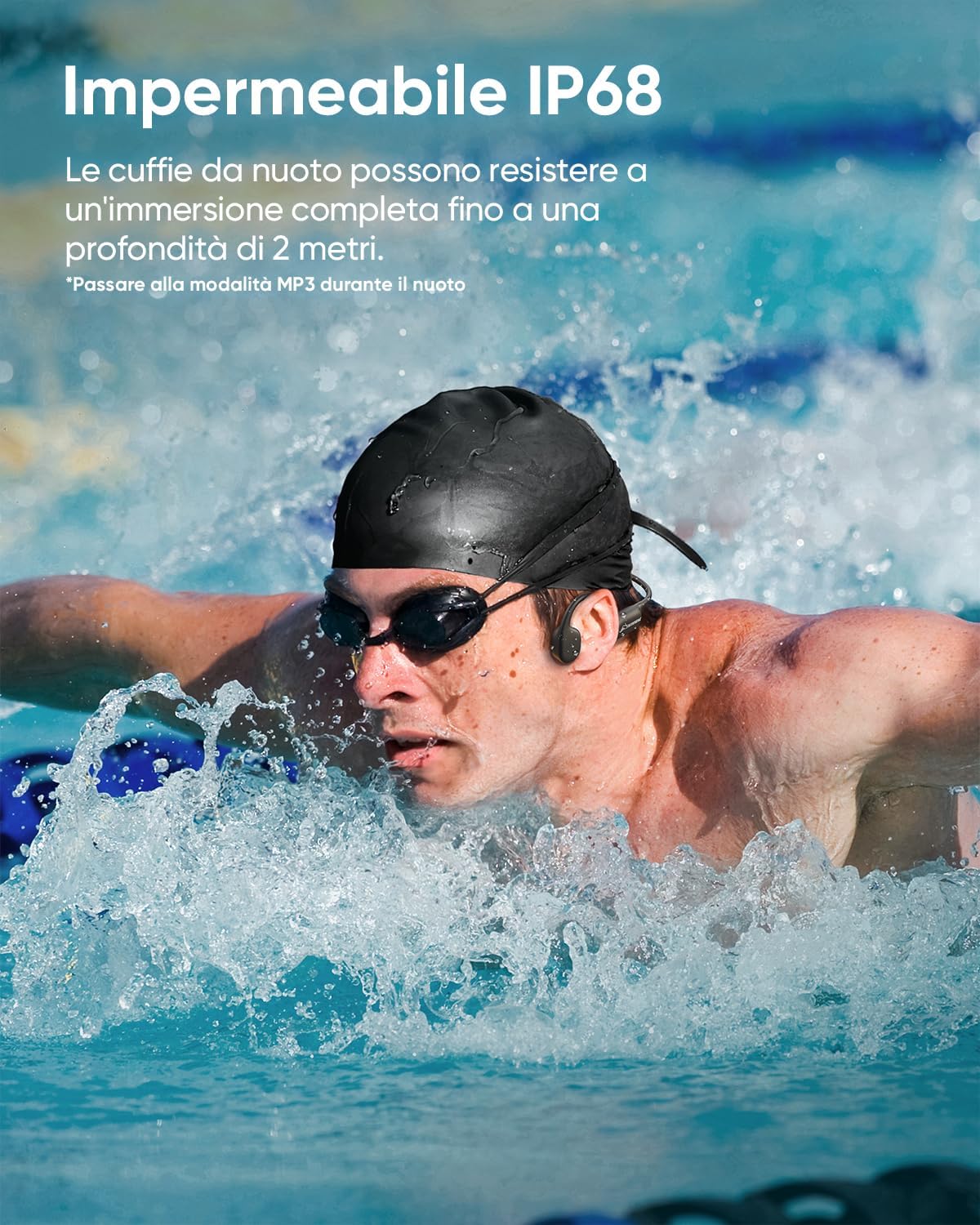 Thumbnail 1 de CERMENK Casque de conduction osseuse pour natation – 32 Go, IP68, Bluetooth 5.4