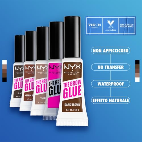 Detalle de NYX Professional Makeup Brow Glue Gel Sopracciglia trasparente, confezione da 2