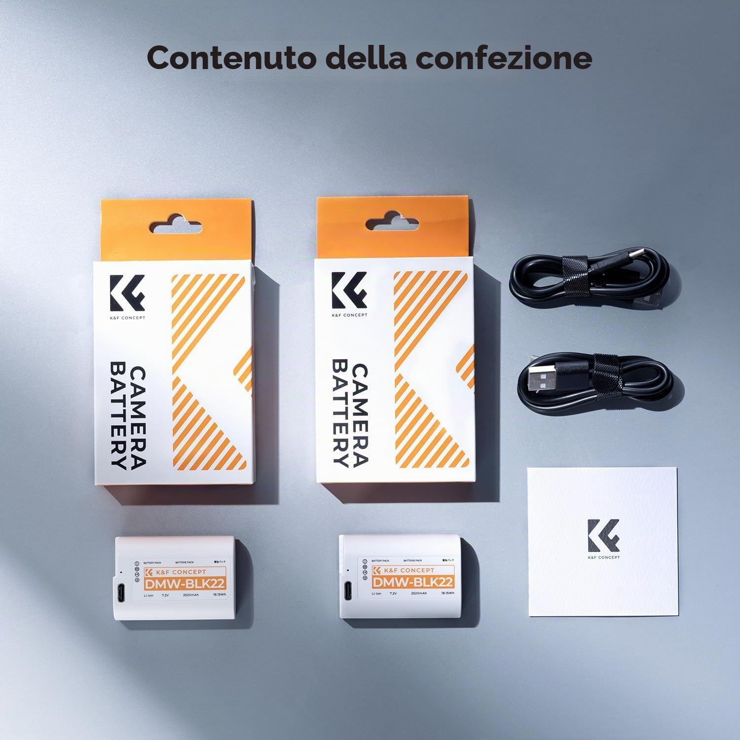 Thumbnail 6 de K&F CONCEPT DMW-BLK22 2520 mAh – Set di 2 Batterie USB-C Ricarica Completa 2,5 ore, compatibili con Panasonic LUMIX (S5, S5II, GH6, GH5, G5 II, S5 IIX, GH7, S9, G9 II) – scelta affidabile