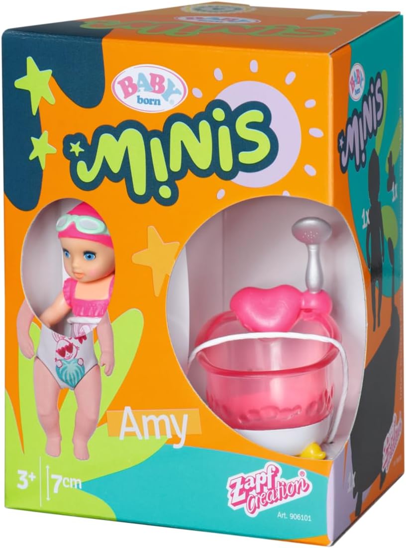 Thumbnail 3 de Zapf Creation Baby Born Minis Set avec Baignoire & Amy 906101 – Poupée de 6,5 cm avec Accessoires exclusifs et Corps Mobile