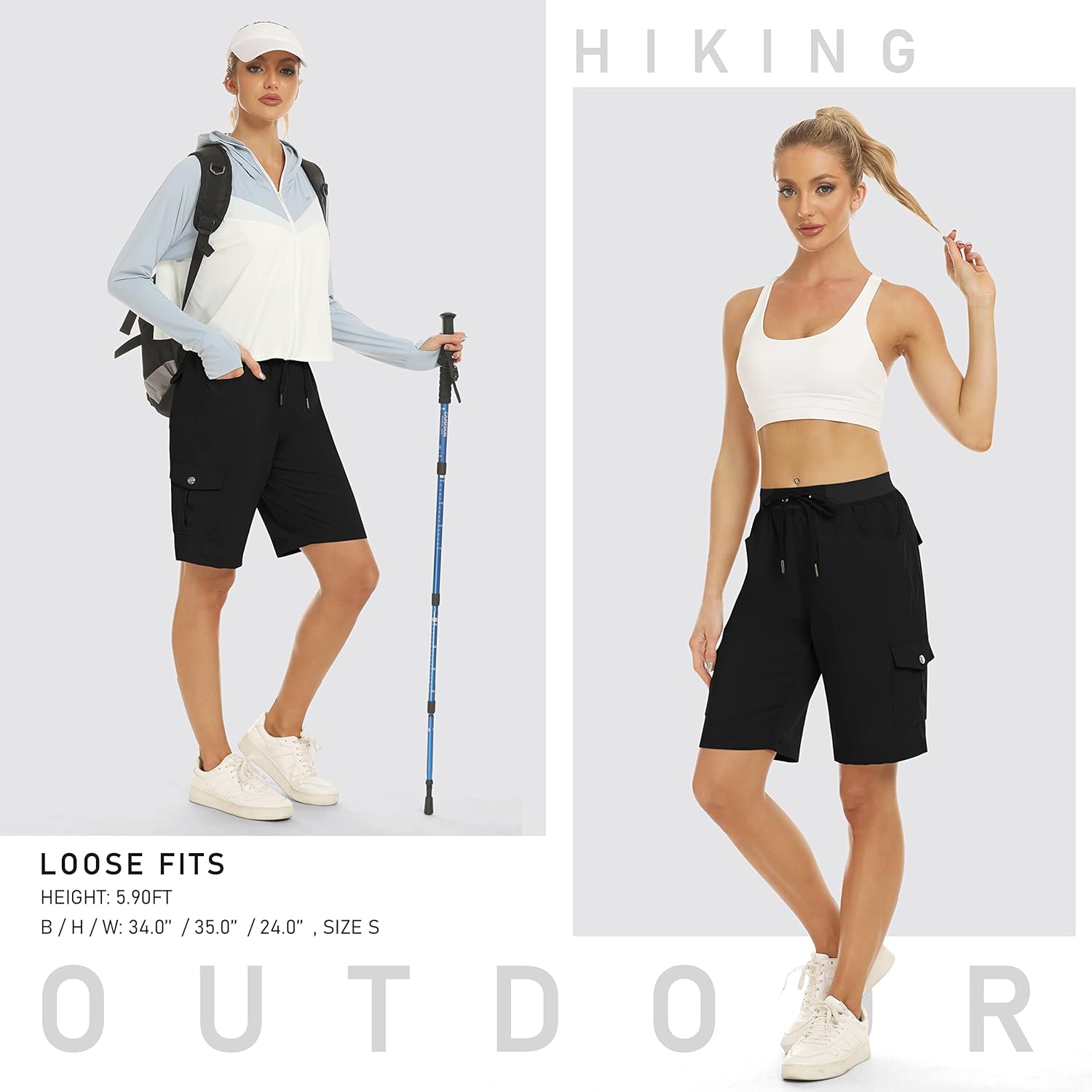 Thumbnail 5 de MoFiz Women's 10" Hiking Cargo Shorts – Lightweight, Quick-Dry with 6 Pockets