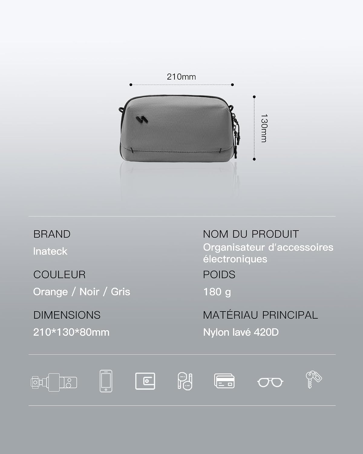 Detalle 2 de Inateck Pochette organiseur 2 L