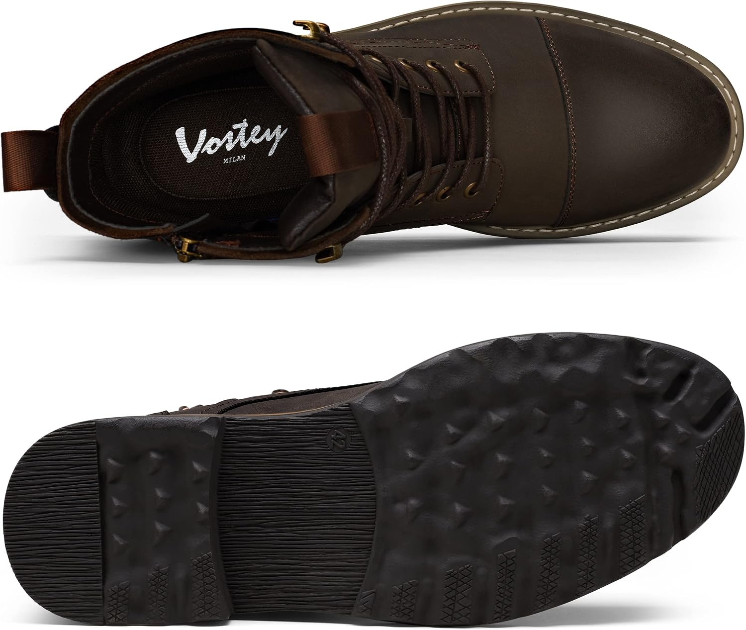 Detalle 2 de VOSTEY Herren Winterschuhe Motorrad-Casual: Chelsea-Boots mit durchgehendem Seitenreißverschluss