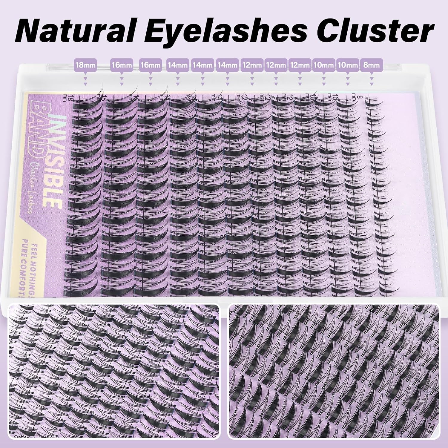 Thumbnail 3 de B&Q Fairy Lash Clusters: DIY Manga Lash Extensions for Home Use (144pcs, 0.3mm Invisible Band, Waterproof)