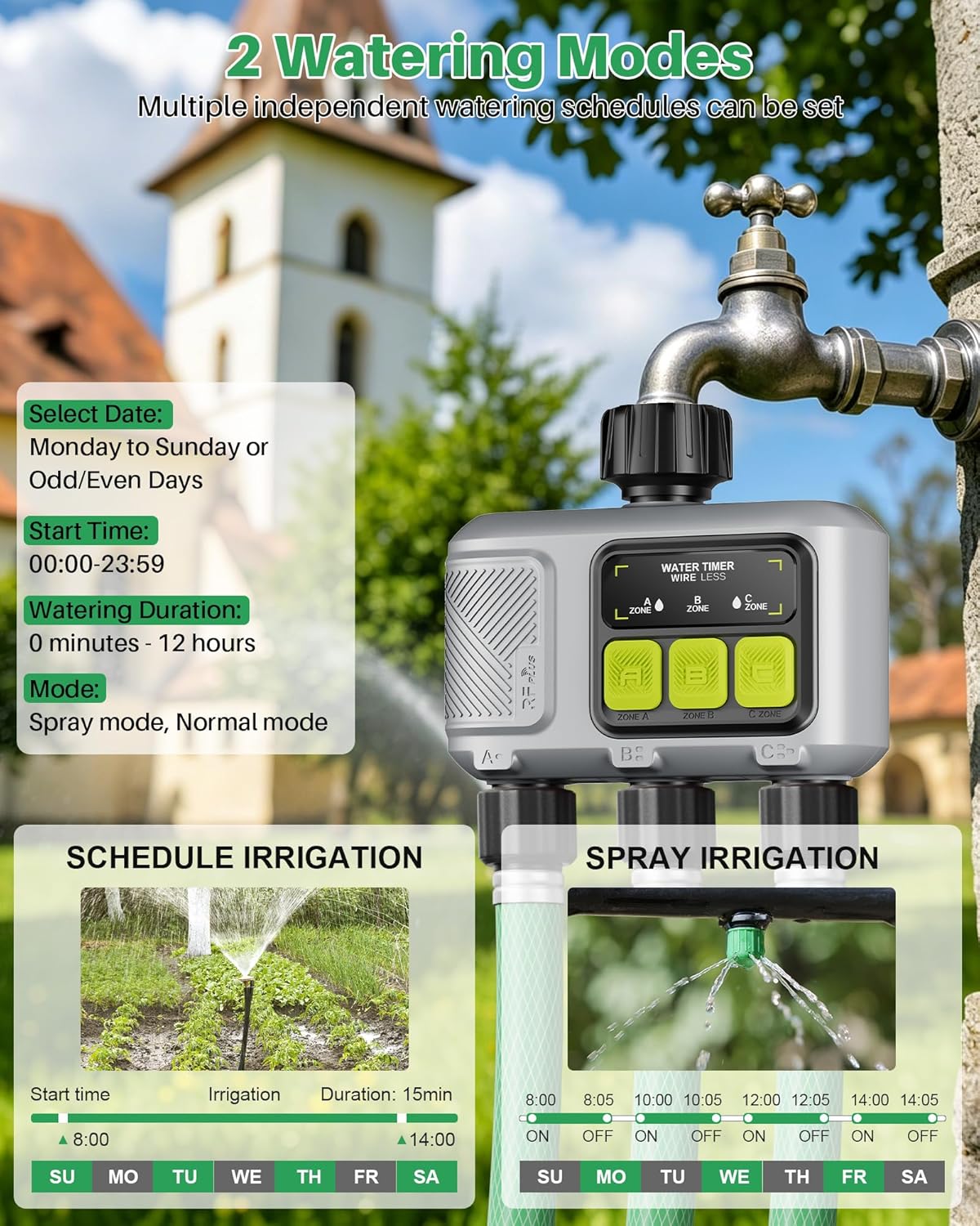 Thumbnail 6 de Computer per irrigazione WiFi con 3 uscite: controllo intelligente per prato e giardino