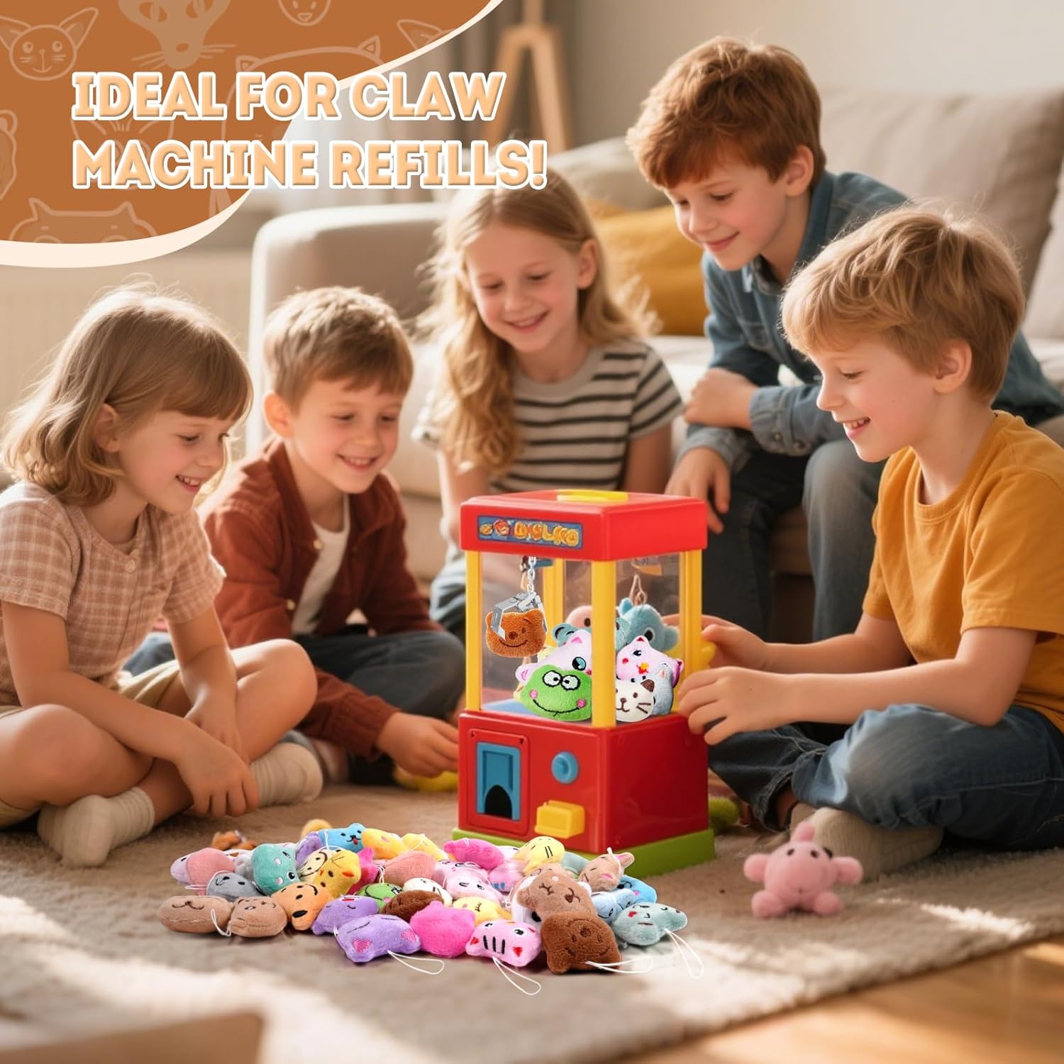 Thumbnail 3 de VISATOR 50er Set Schlüsselanhänger Kuscheltier (Mini-Plüschtiere) als Mitgebsel für Claw-Maschinen & Kinderfeiern