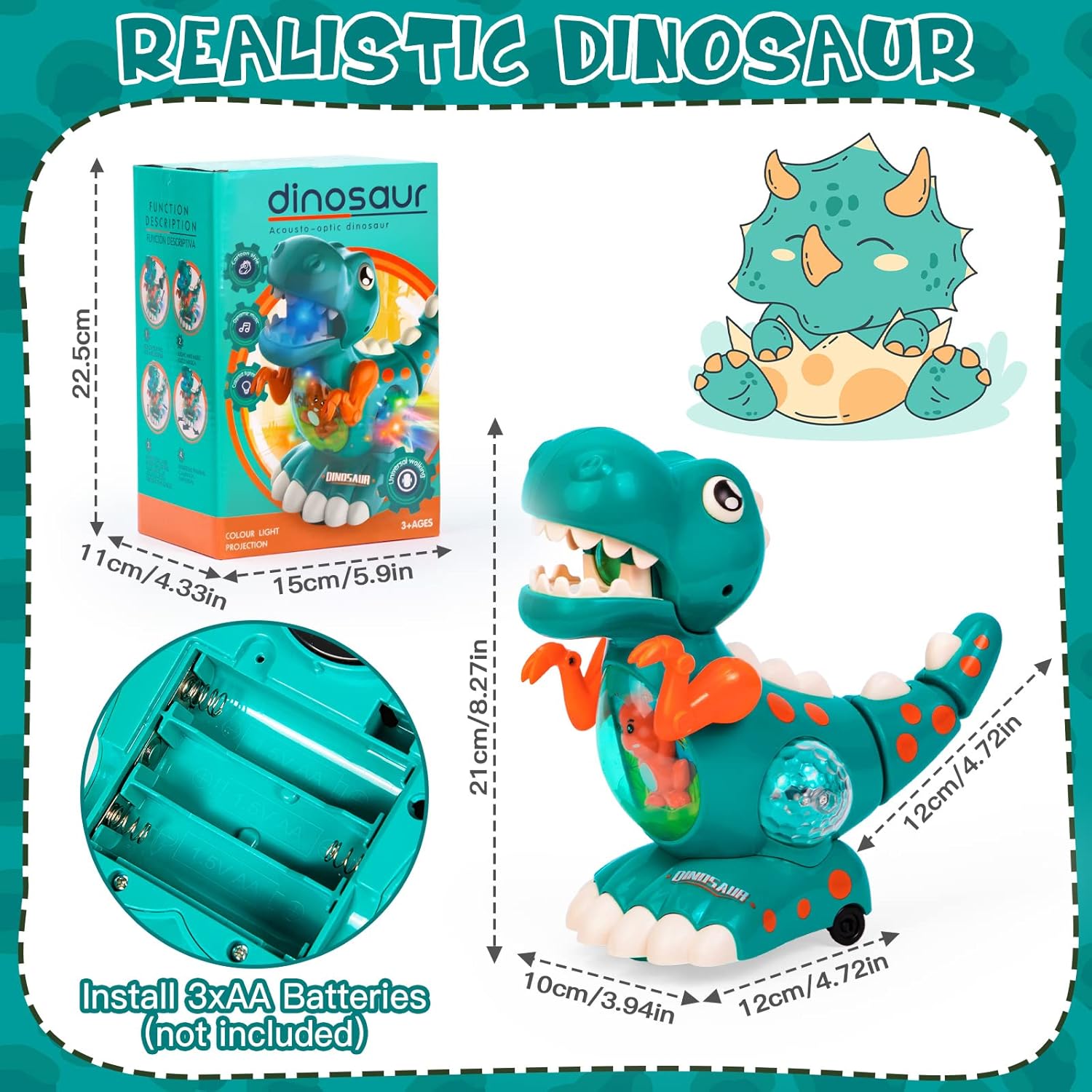 Thumbnail 5 de Highttoy Baby Musical Light Crawling Dinosaur Toy
