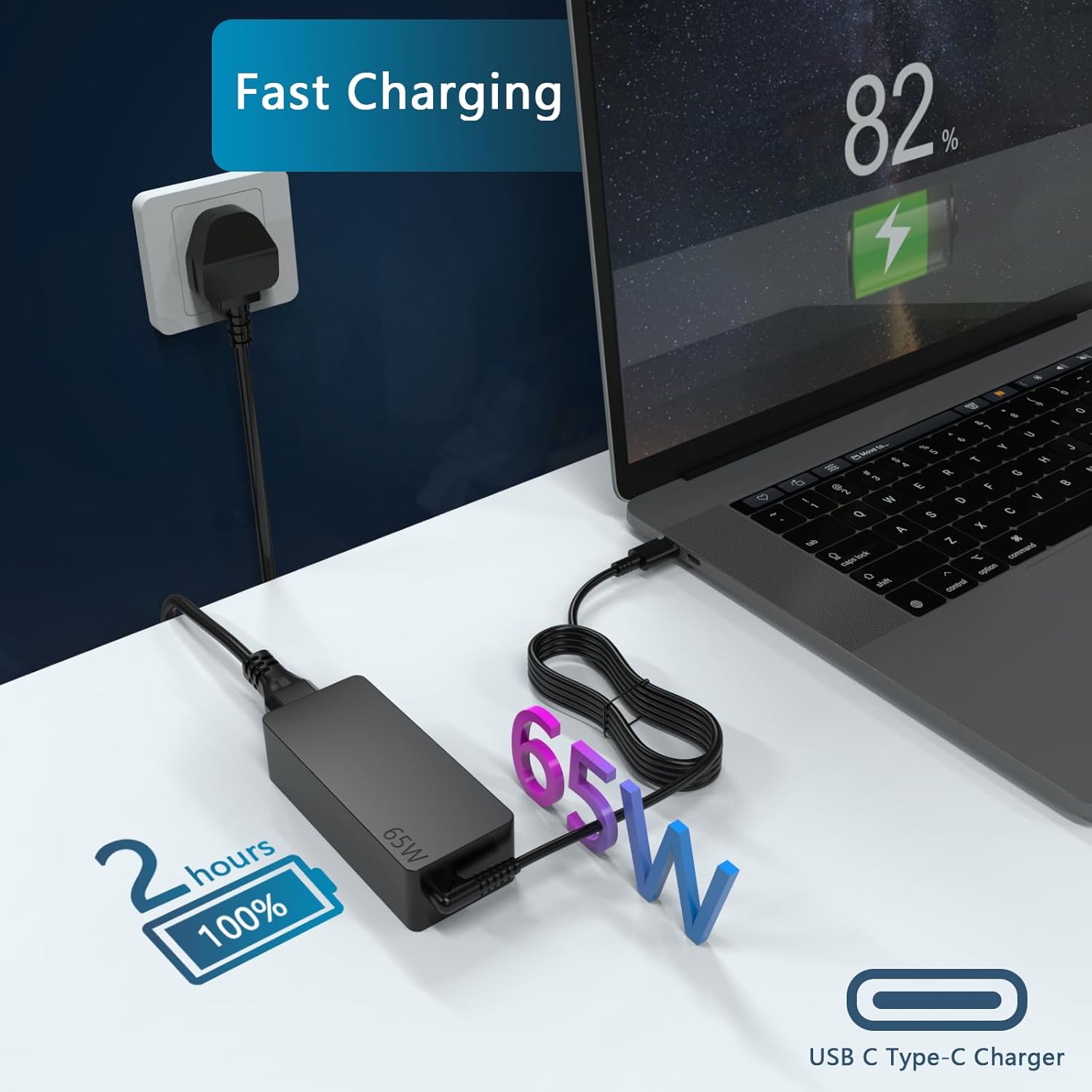 Thumbnail 3 de GVKRLXZ 65W USB‑C Laptop Charger for Lenovo ThinkPad/Yoga/Chromebook series