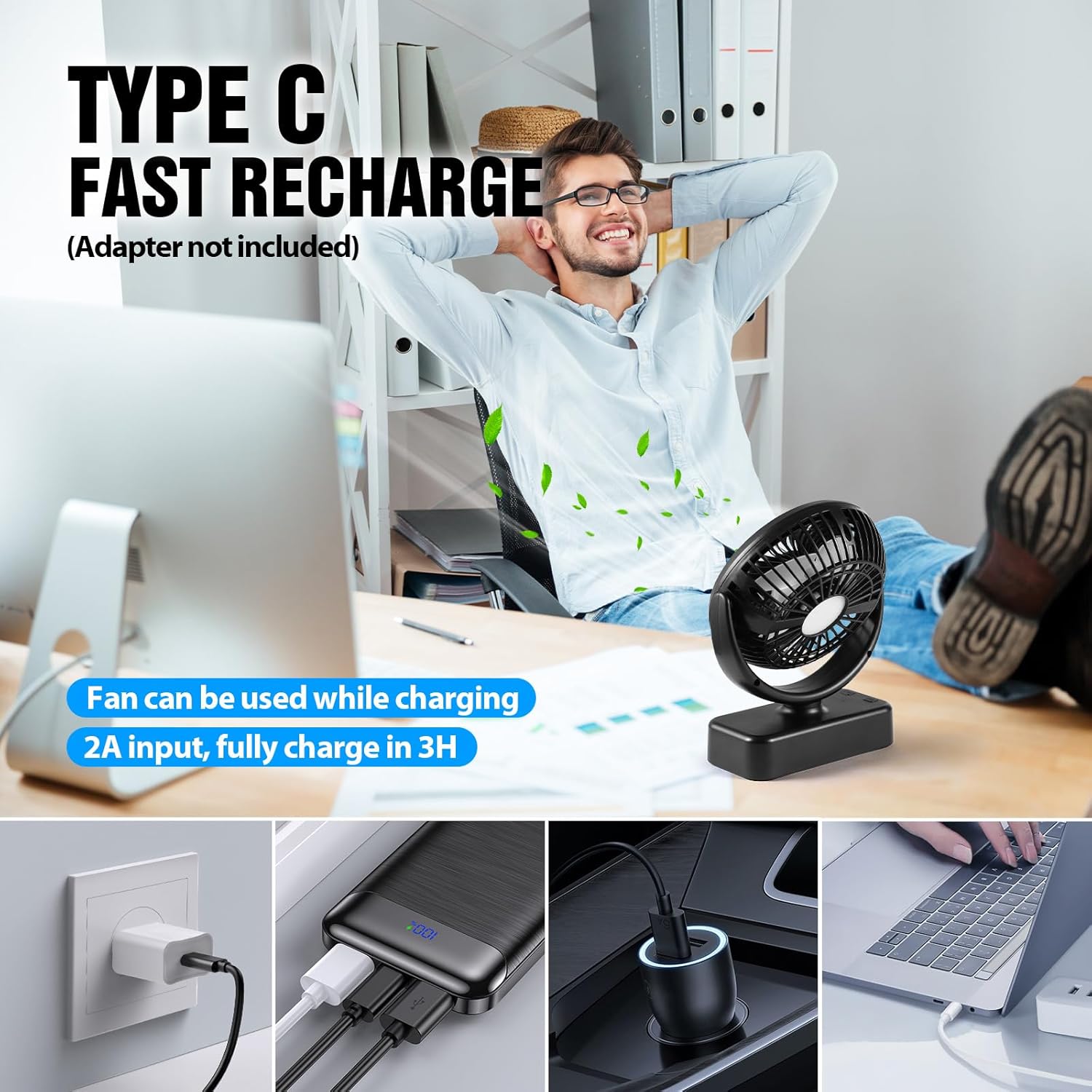 Thumbnail 5 de Amacool Portable Camping Fan 40H rechargeable lantern ⛺