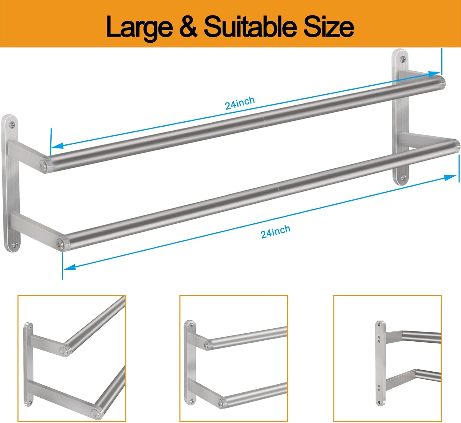 Thumbnail 6 de JIAPAIDUO 60cm Double Towel Rail