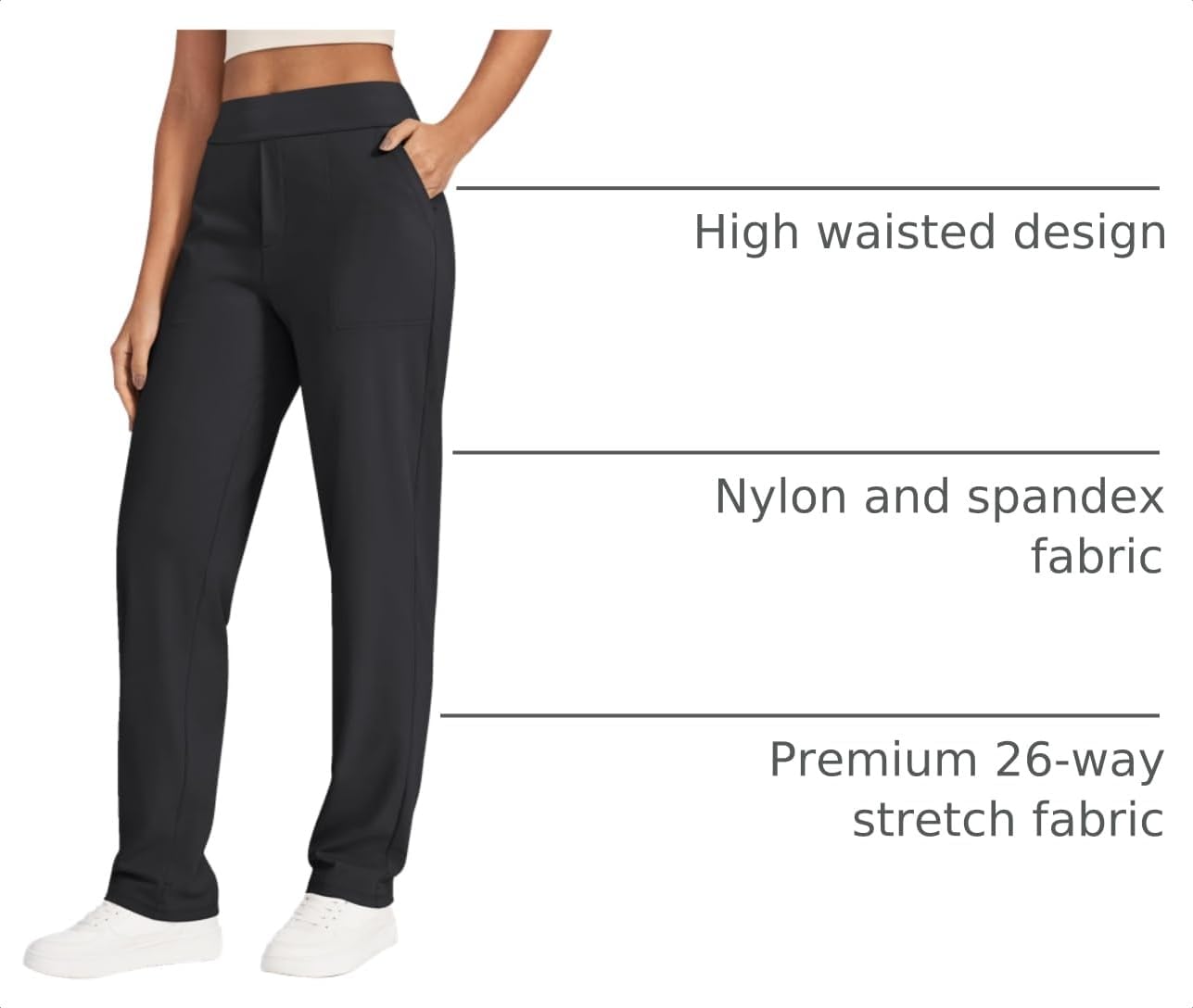 Thumbnail 3 de G4Free ShiftReady Women's Dress Yoga Pants, High-Waisted Straight Leg