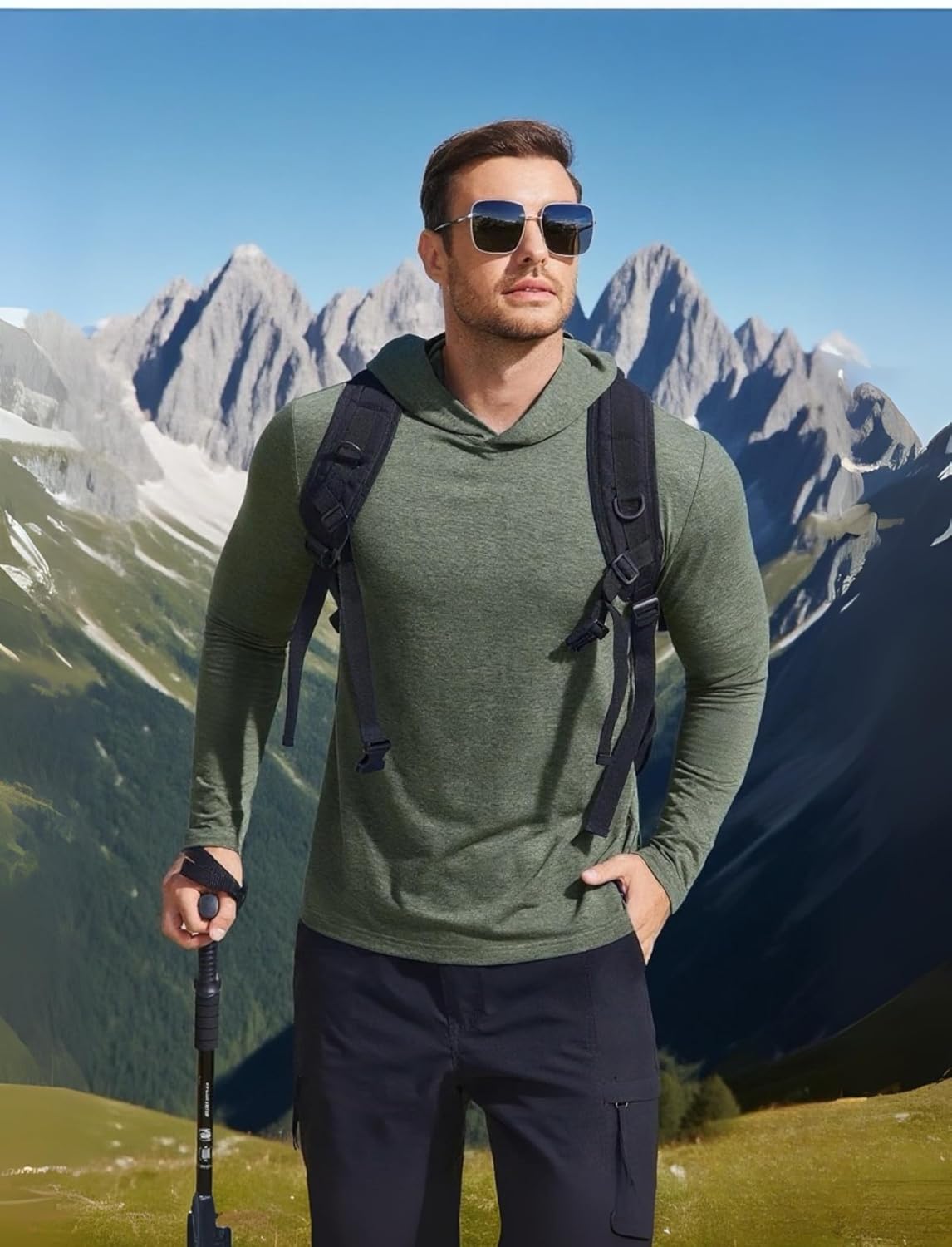Thumbnail 2 de PINSPARK Lightweight Pullover Hoodie for Men (Long Sleeve Golf, Gym & Workout)