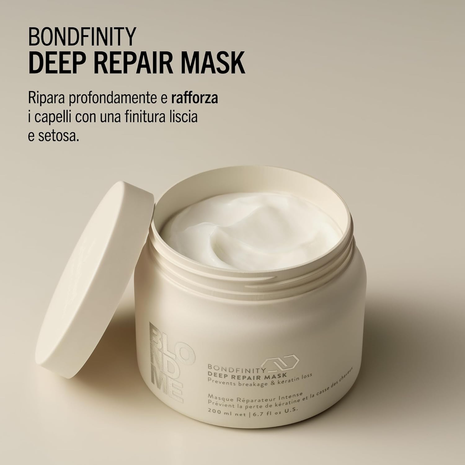 Detalle 2 de Schwarzkopf Professional BLONDME Bondfinity Deep Repair Mask – Maschera Riparatrice Profonda per Capelli Biondi 200ml