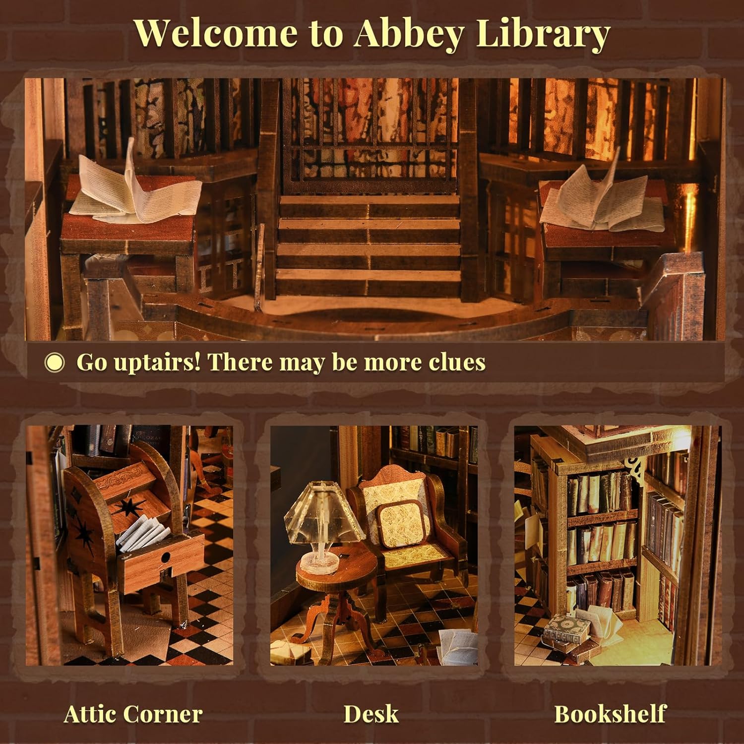 Thumbnail 2 de MiniCity Abbey Library Book Nook Kit 6–10 hrs